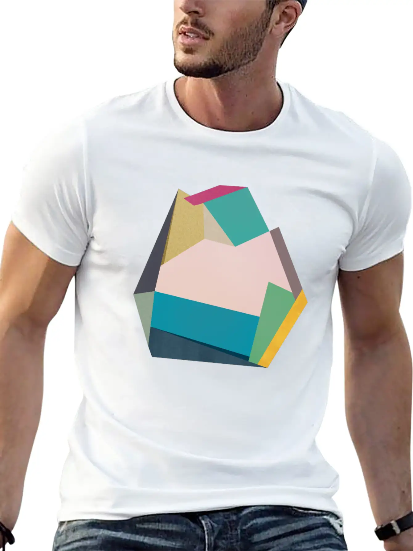 Geometric Collage 14 Classic Cotton Tee – Unisex Comfort For Any Season