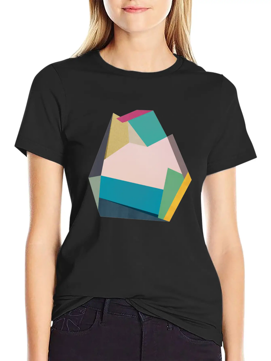 Geometric Collage 14 Classic Cotton Tee – Unisex Comfort For Any Season