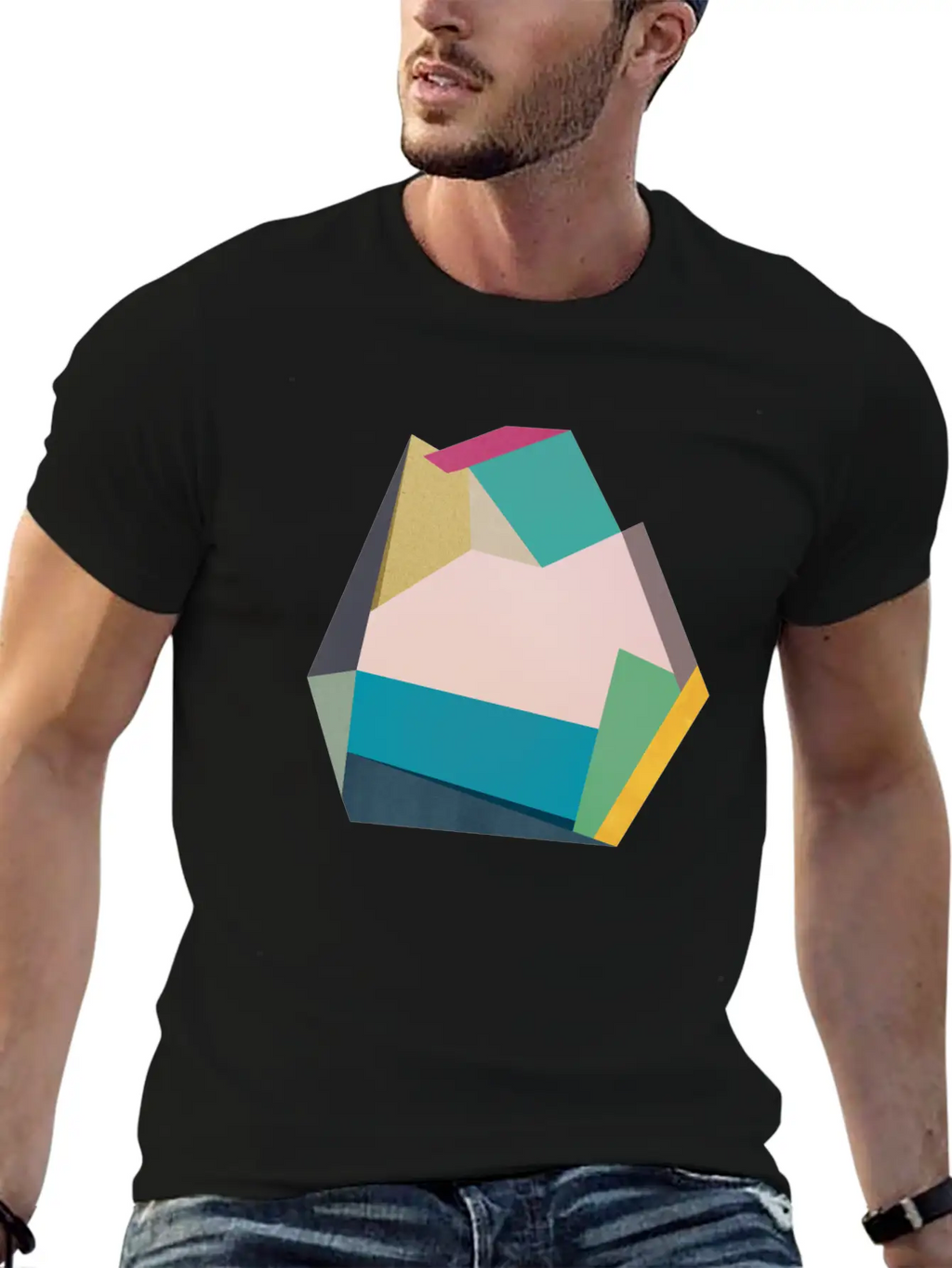 Geometric Collage 14 Classic Cotton Tee – Unisex Comfort For Any Season