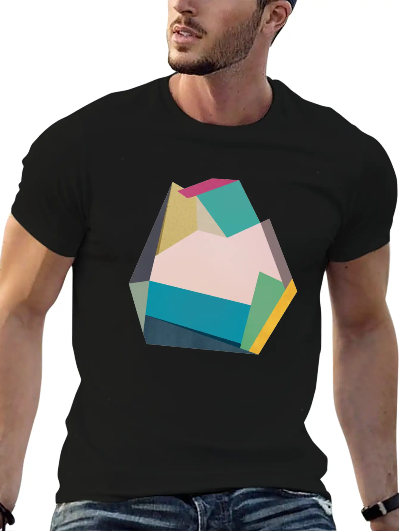 Geometric Collage 14 Classic Cotton Tee – Unisex Comfort For Any Season