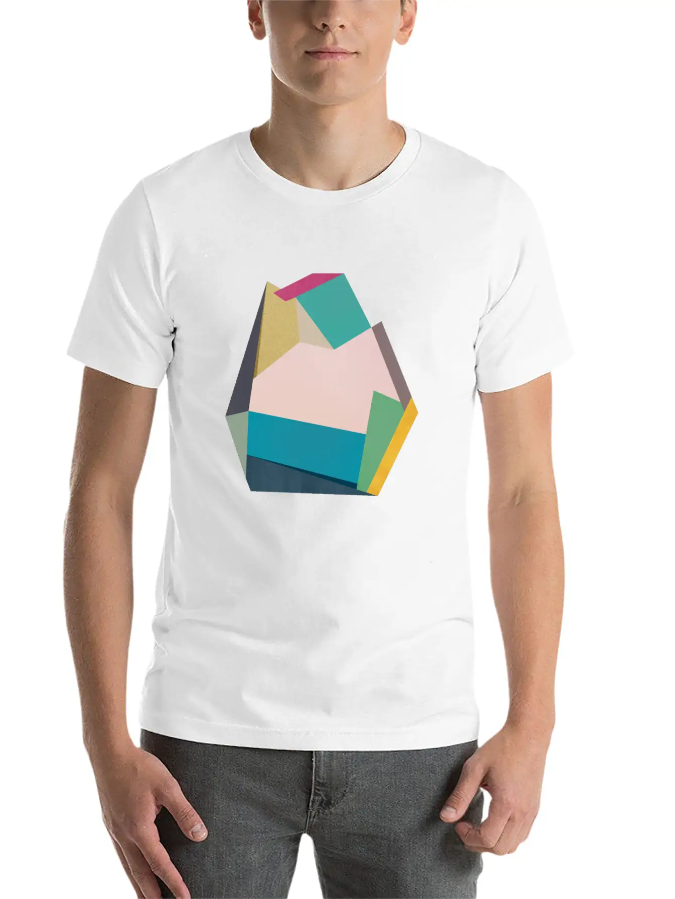 Geometric Collage 14 Classic Cotton Tee – Unisex Comfort For Any Season