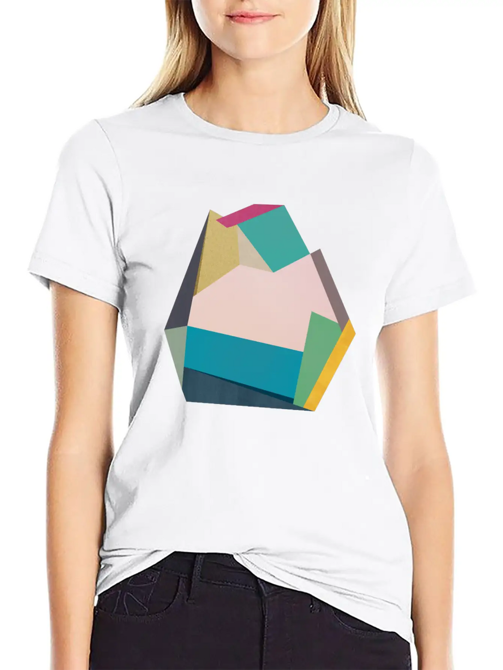 Geometric Collage 14 Classic Cotton Tee – Unisex Comfort For Any Season