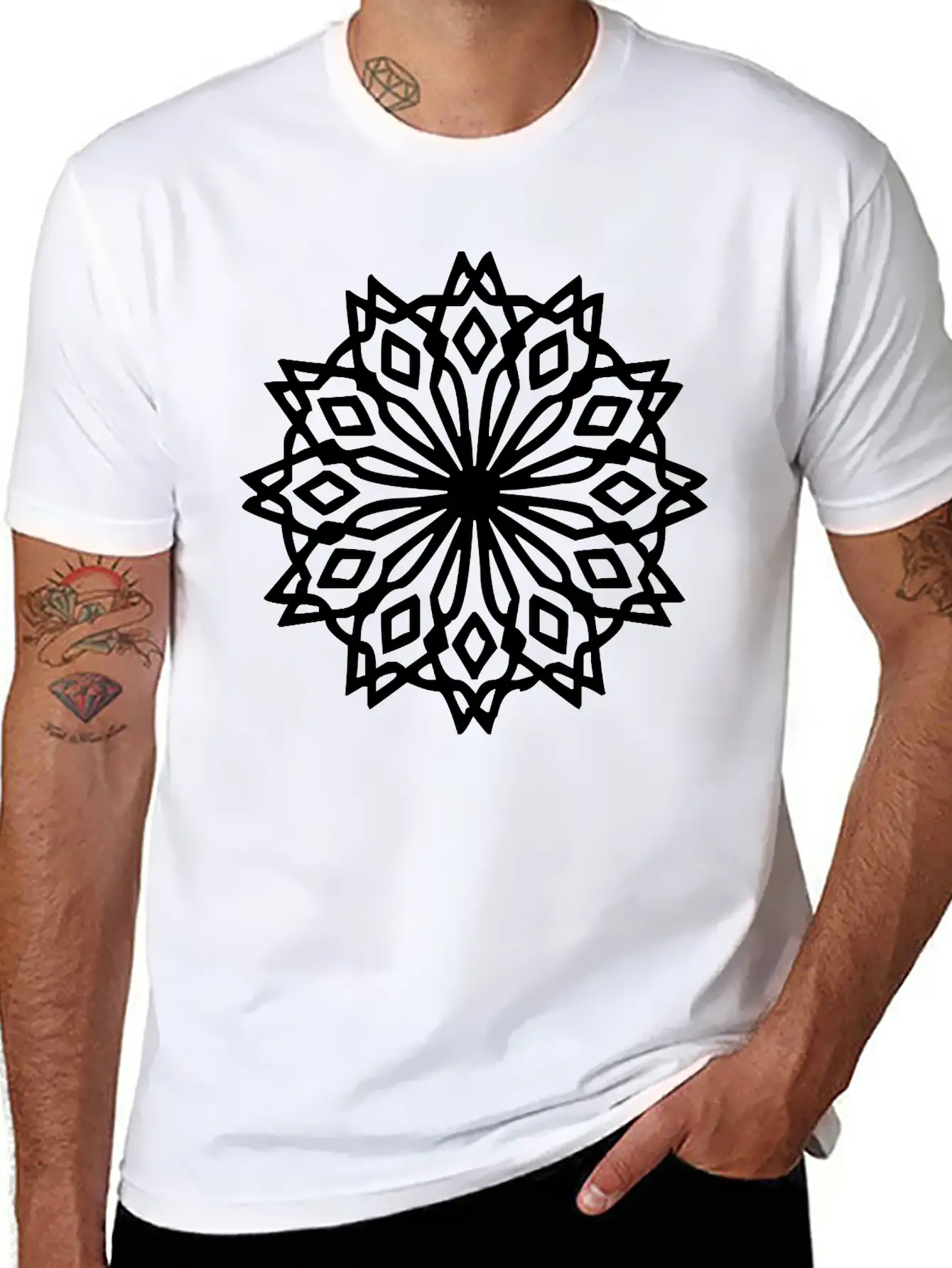Geometric Design Stylish Everyday T-Shirt – Unisex Basic Cotton Tee