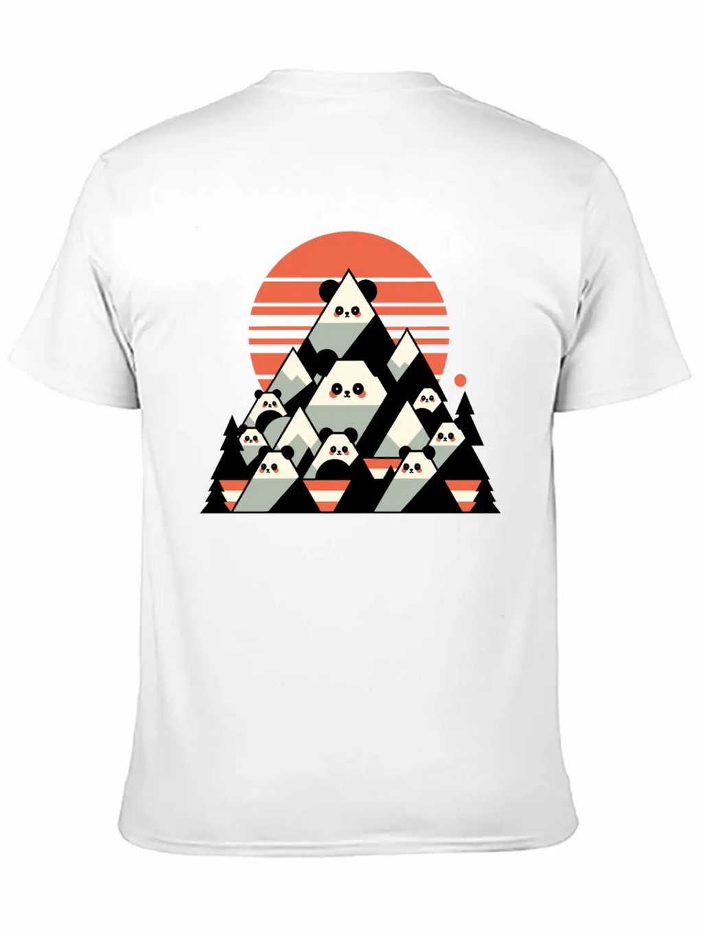 Geometric Pandas Mountain Relaxed Everyday Tee – Lightweight And Durable Cotton