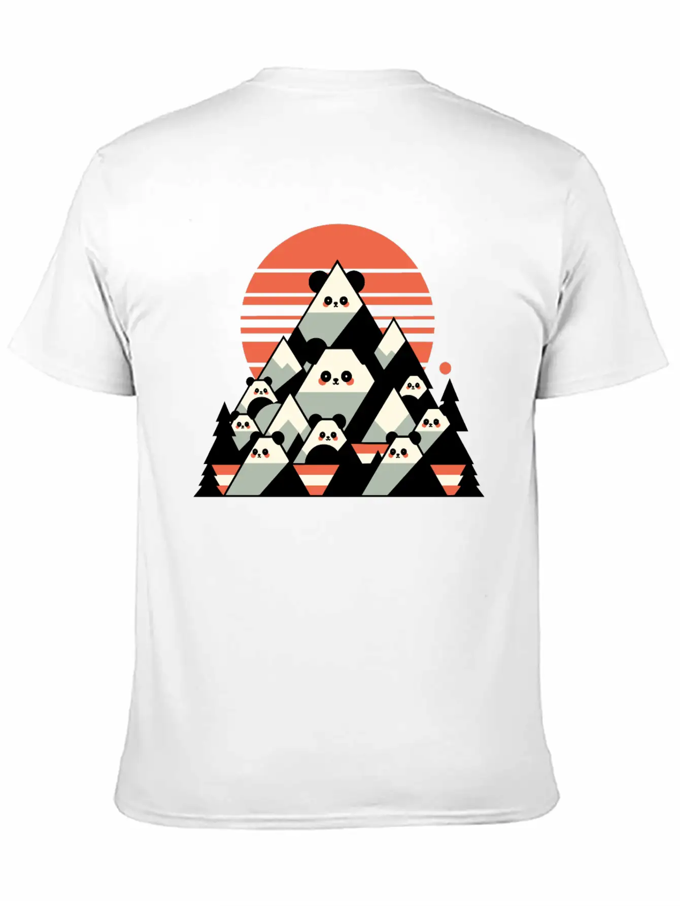 Geometric Pandas Mountain Relaxed Everyday Tee – Lightweight And Durable Cotton