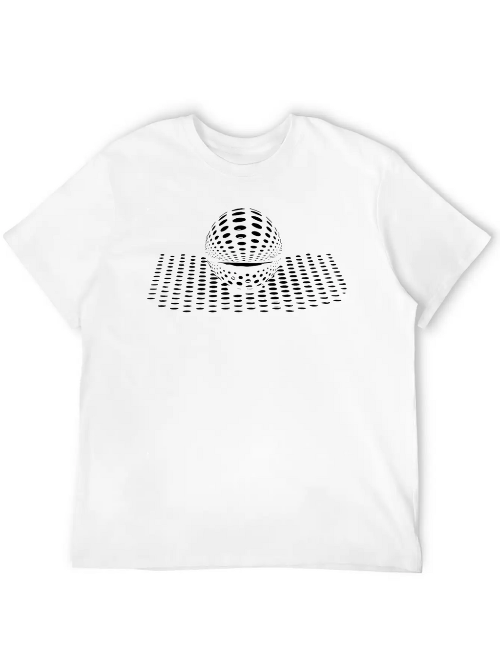Geometric Sphere On Curved Point Surface Unisex Casual T-Shirt – Clean Design For Daily Comfort