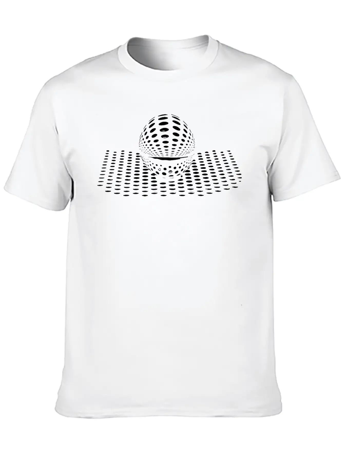 Geometric Sphere On Curved Point Surface Unisex Casual T-Shirt – Clean Design For Daily Comfort