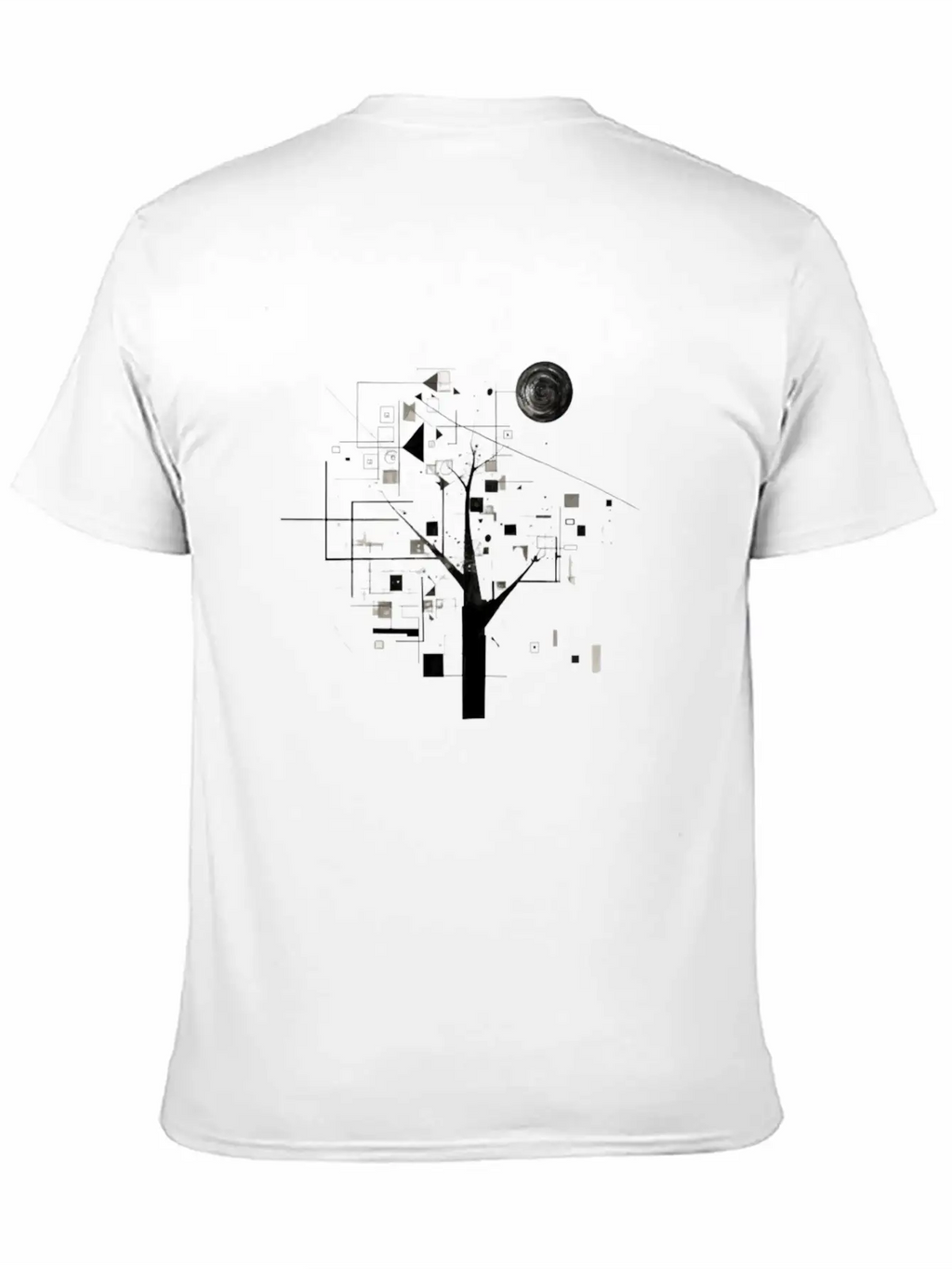 Geometric Tree Design Essential Cotton Tee For Daily Outfits – Unisex Style