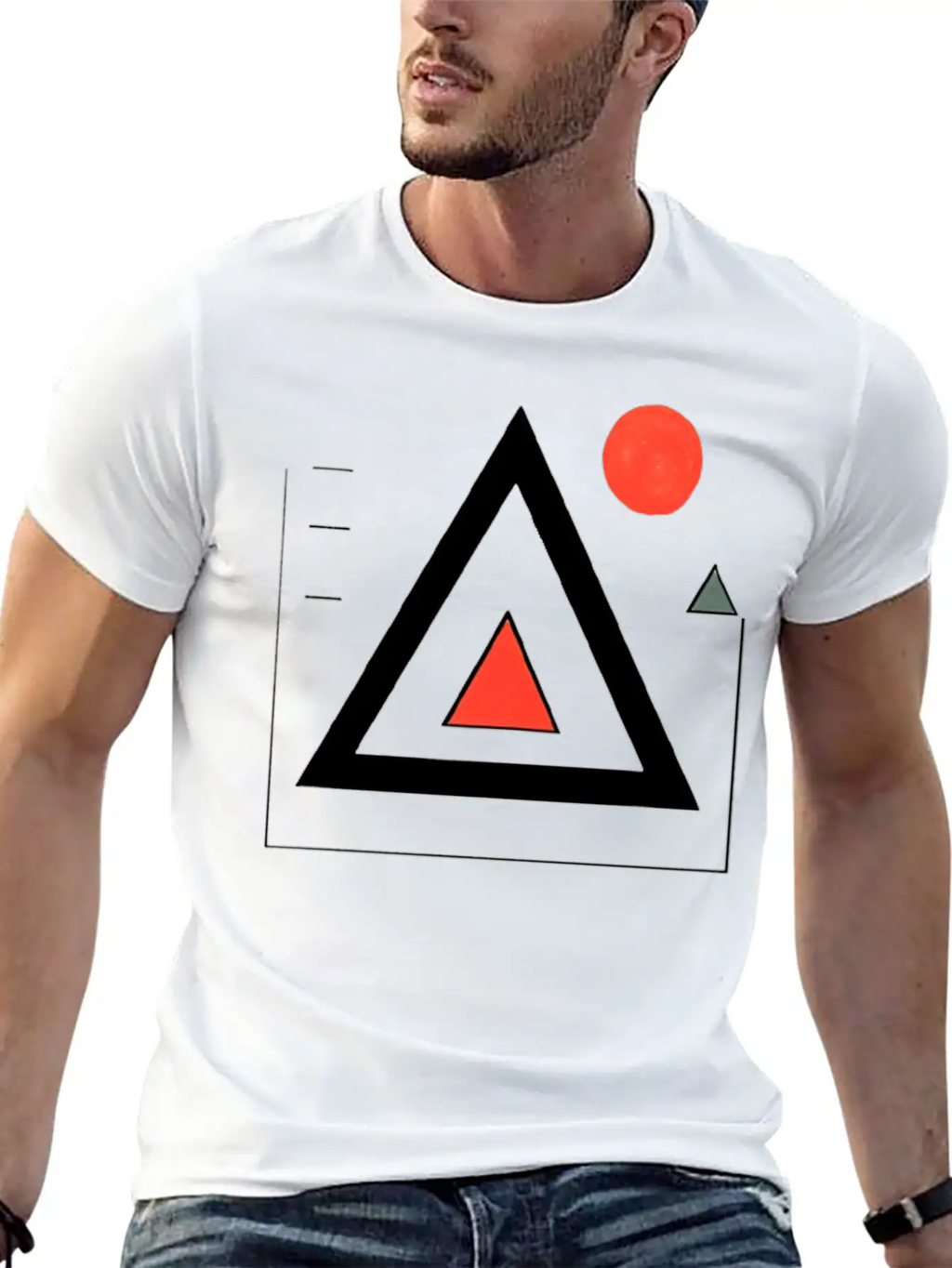 Geometric Triangle Design Basic Graphic T-Shirt – Daily Comfort In Soft Cotton