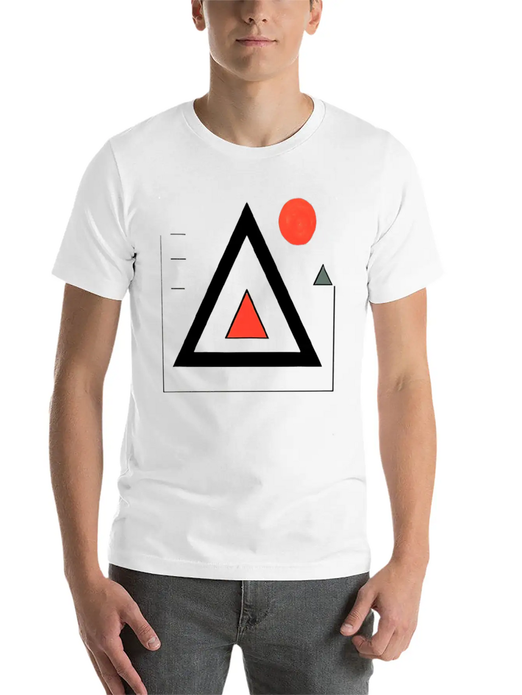 Geometric Triangle Design Basic Graphic T-Shirt – Daily Comfort In Soft Cotton