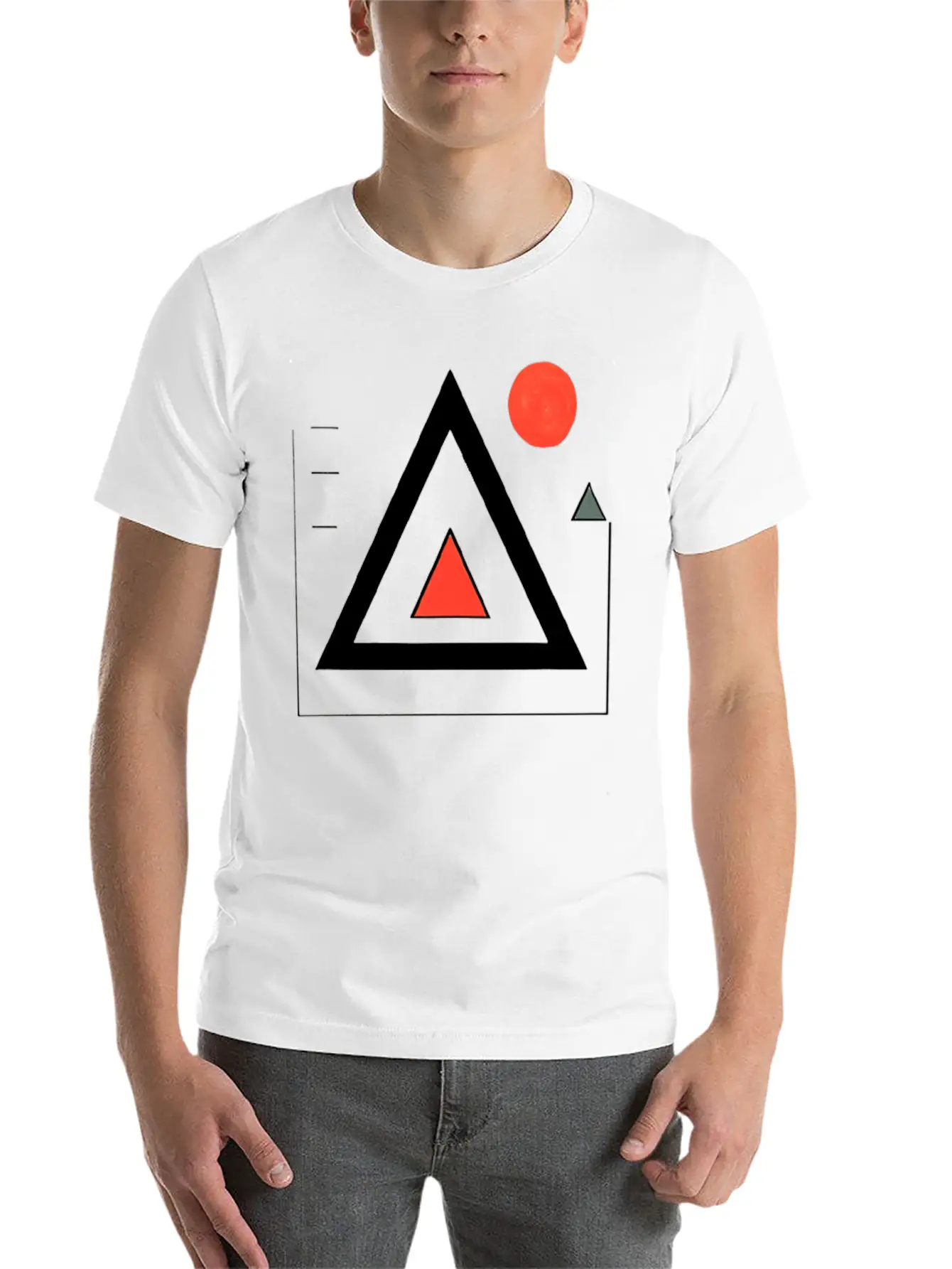 Geometric Triangle Design Basic Graphic T-Shirt – Daily Comfort In Soft Cotton
