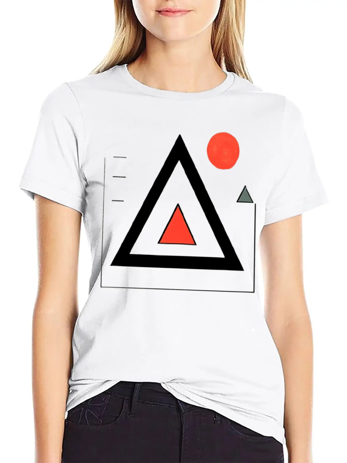 Geometric Triangle Design Basic Graphic T-Shirt – Daily Comfort In Soft Cotton