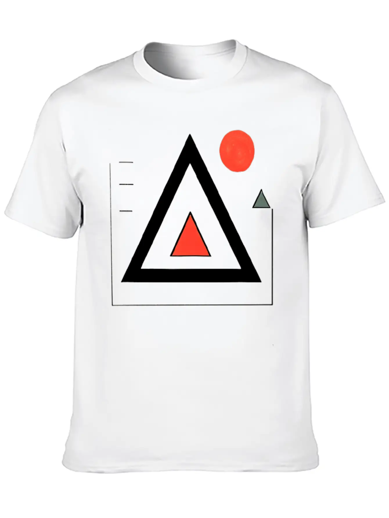 Geometric Triangle Design Basic Graphic T-Shirt – Daily Comfort In Soft Cotton