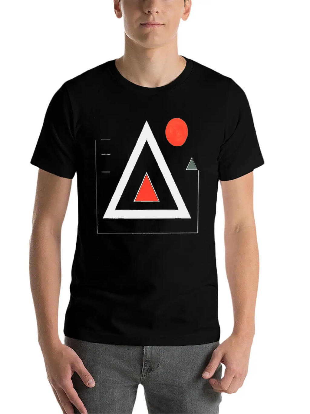 Geometric Triangle Design Basic Graphic T-Shirt – Daily Comfort In Soft Cotton
