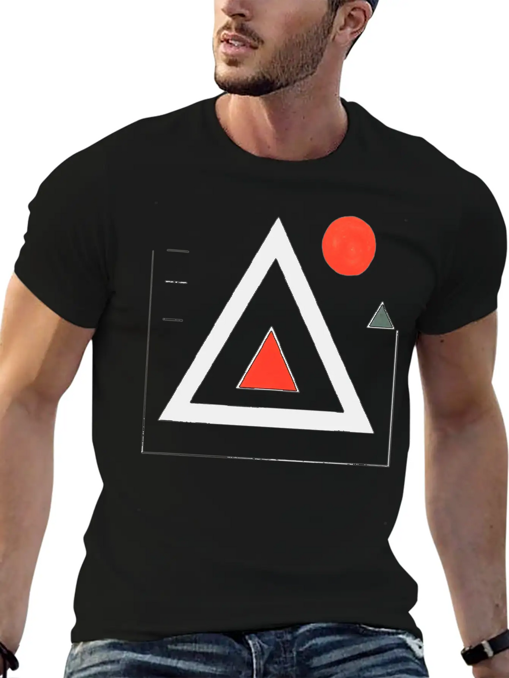 Geometric Triangle Design Basic Graphic T-Shirt – Daily Comfort In Soft Cotton