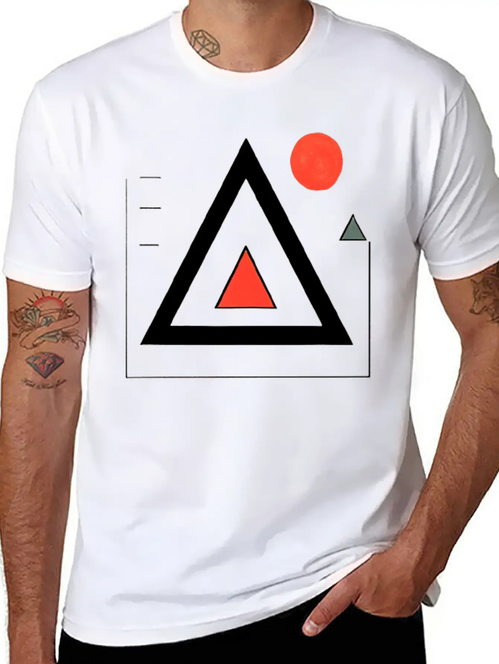 Geometric Triangle Design Basic Graphic T-Shirt – Daily Comfort In Soft Cotton