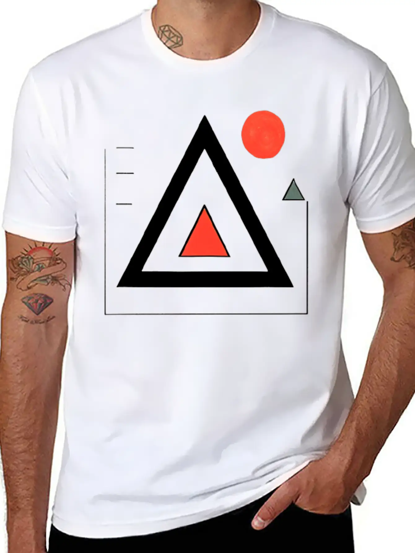 Geometric Triangle Design Basic Graphic T-Shirt – Daily Comfort In Soft Cotton