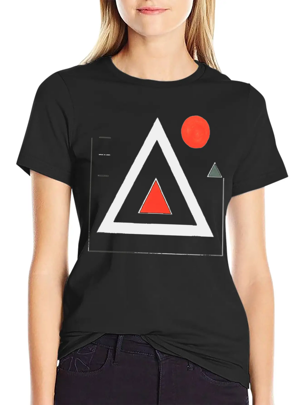 Geometric Triangle Design Basic Graphic T-Shirt – Daily Comfort In Soft Cotton