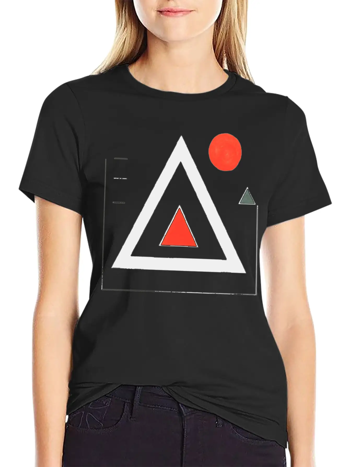 Geometric Triangle Design Basic Graphic T-Shirt – Daily Comfort In Soft Cotton