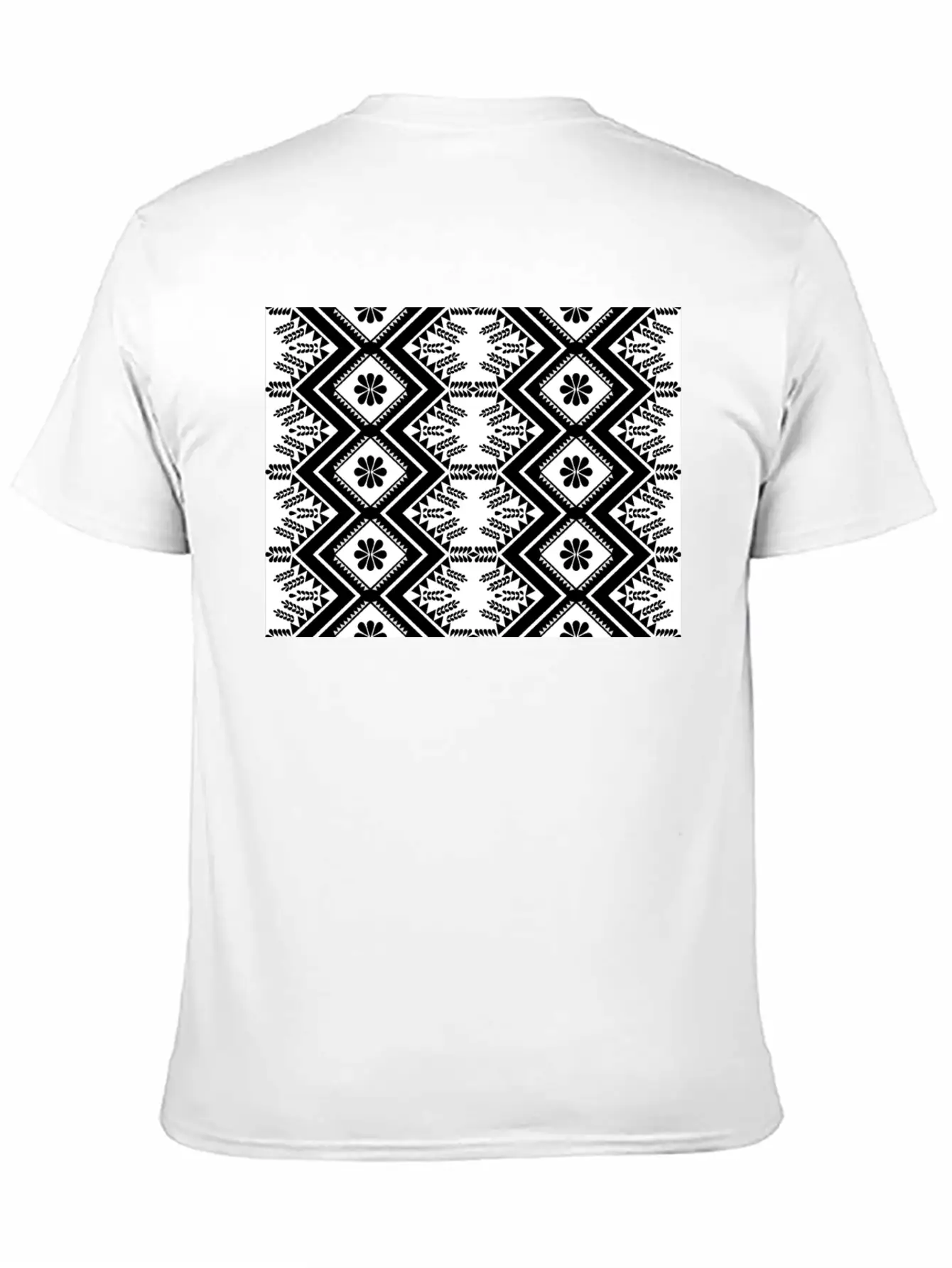 Geometric Tribal Black And White Stylish Everyday T-Shirt – Unisex Basic Cotton Tee