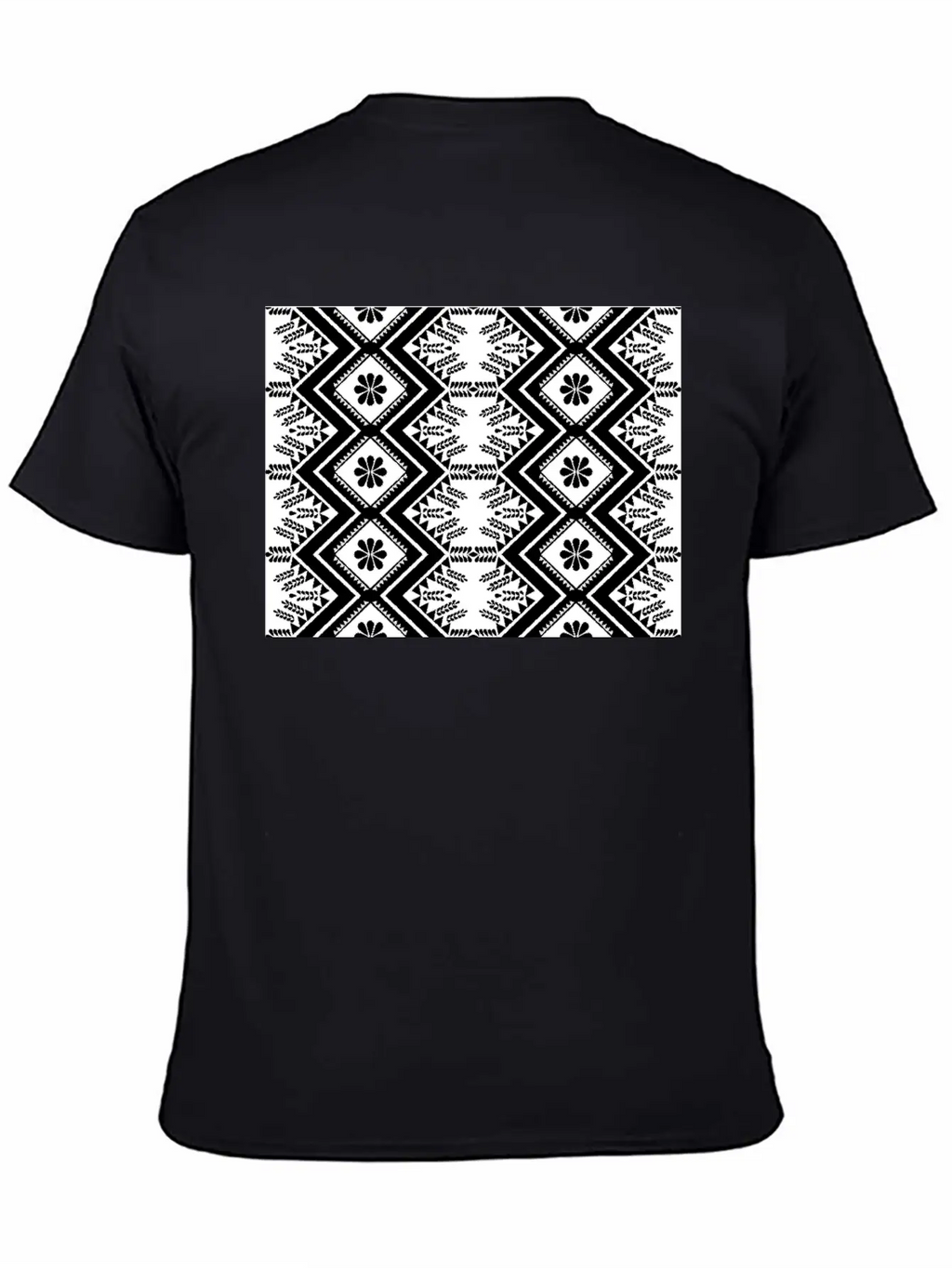 Geometric Tribal Black And White Stylish Everyday T-Shirt – Unisex Basic Cotton Tee