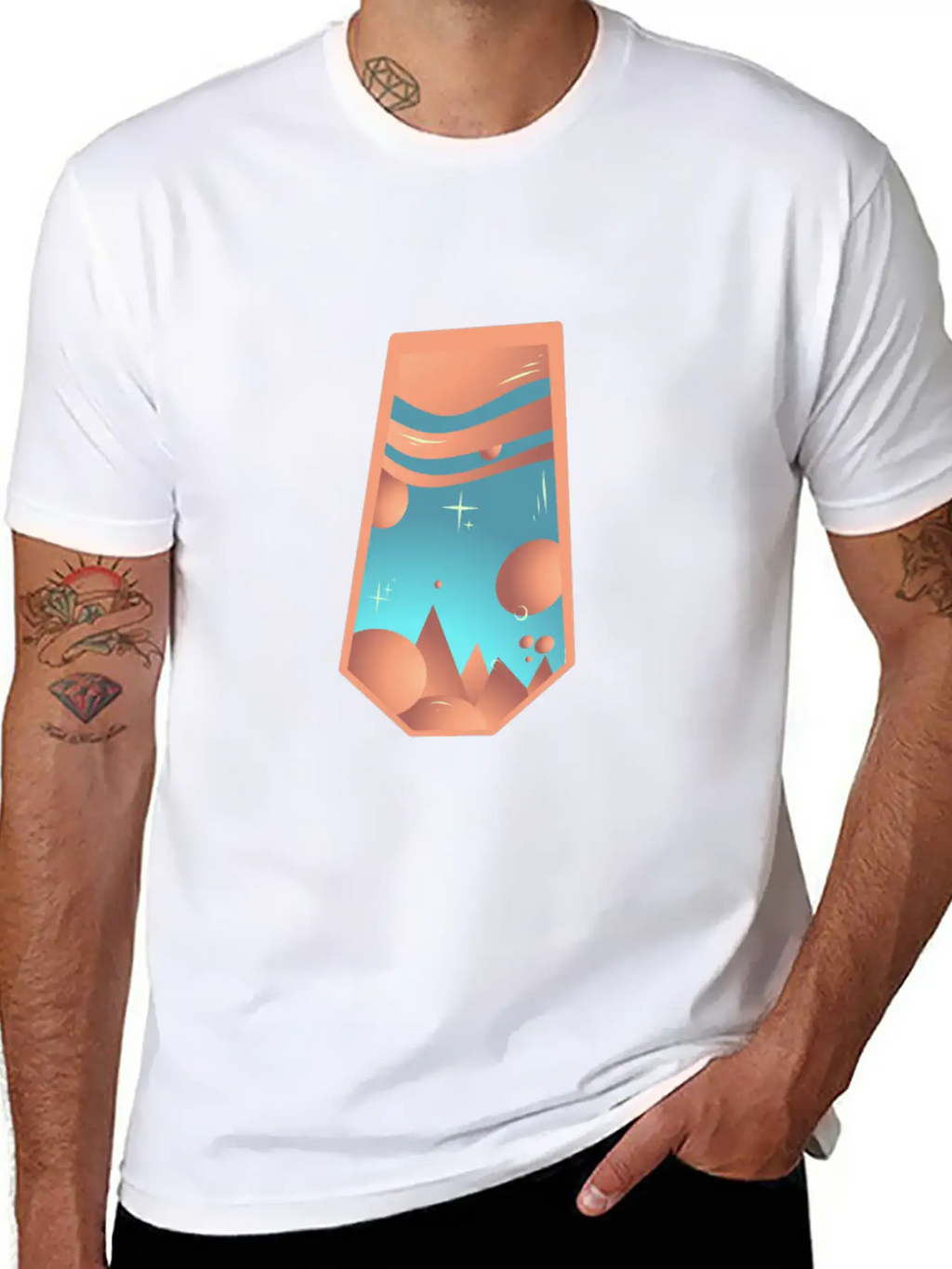 Geometric Vintage World Breathable Graphic T-Shirt – Perfect For Casual Days