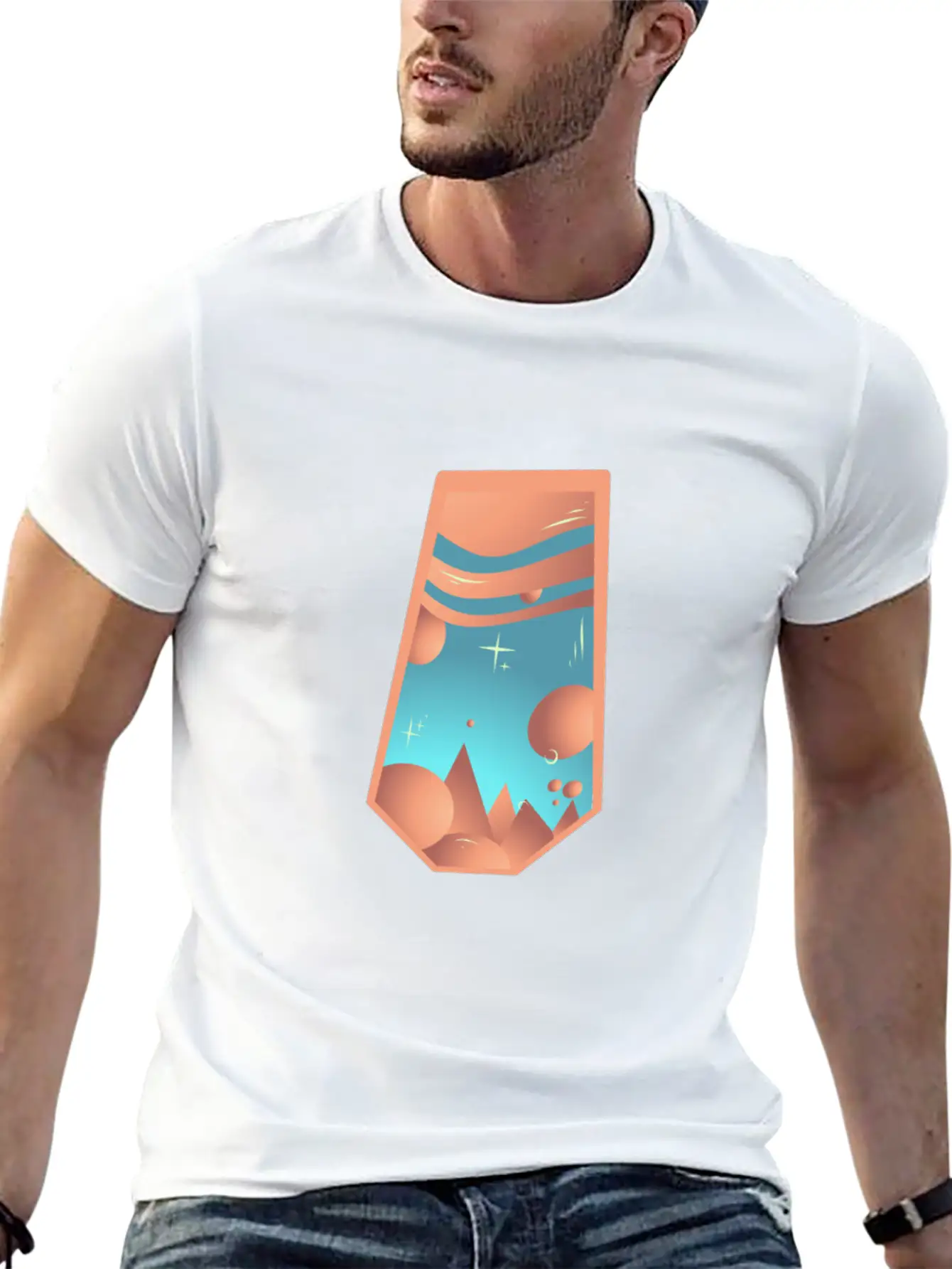 Geometric Vintage World Breathable Graphic T-Shirt – Perfect For Casual Days