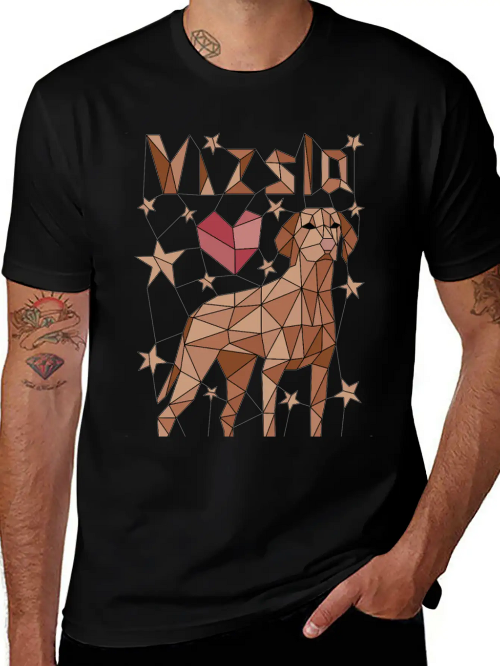Geometric Vizsla Essential Cotton Tee For Daily Outfits – Unisex Style