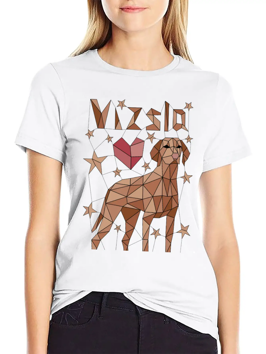 Geometric Vizsla Essential Cotton Tee For Daily Outfits – Unisex Style