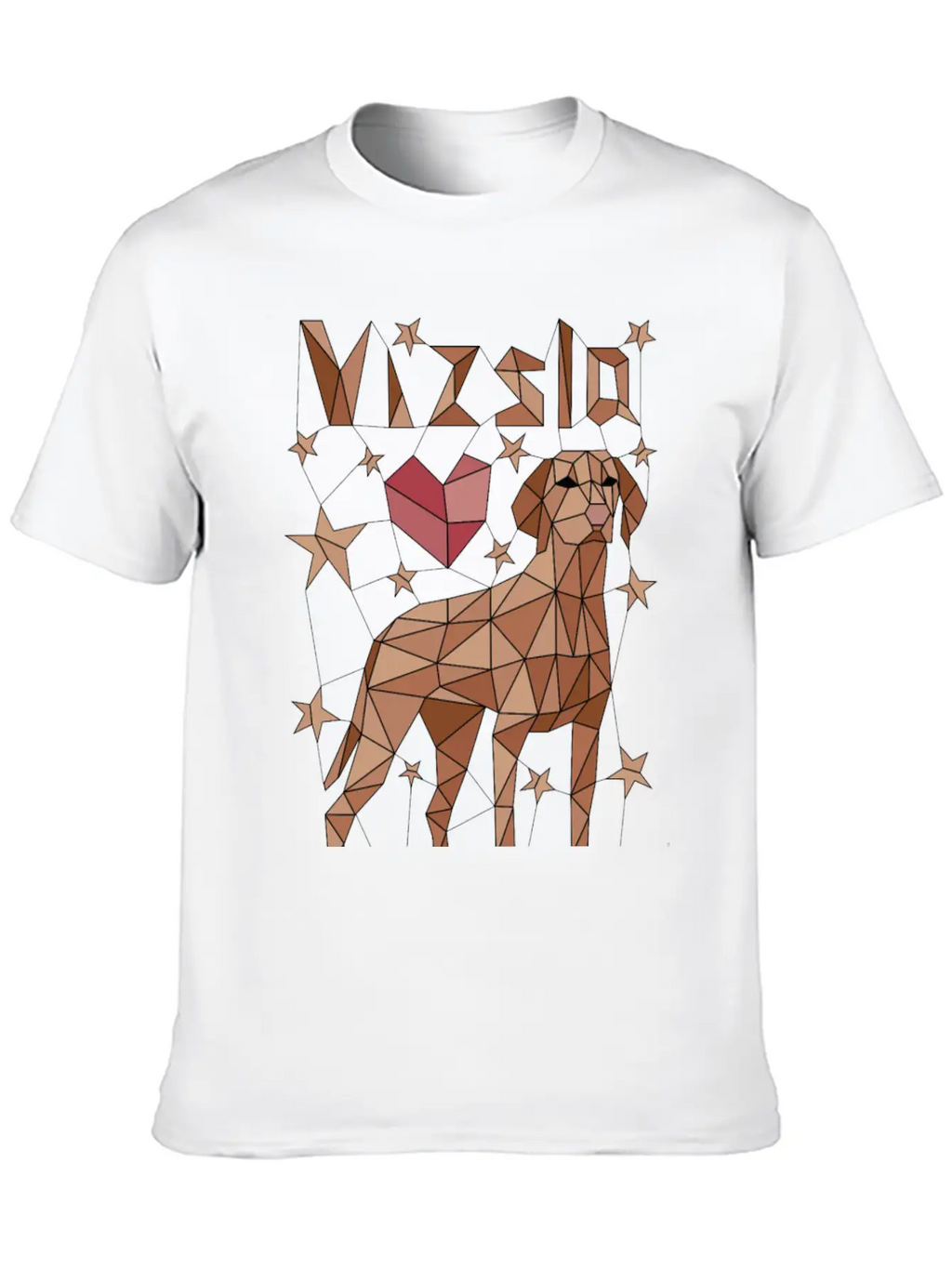 Geometric Vizsla Essential Cotton Tee For Daily Outfits – Unisex Style