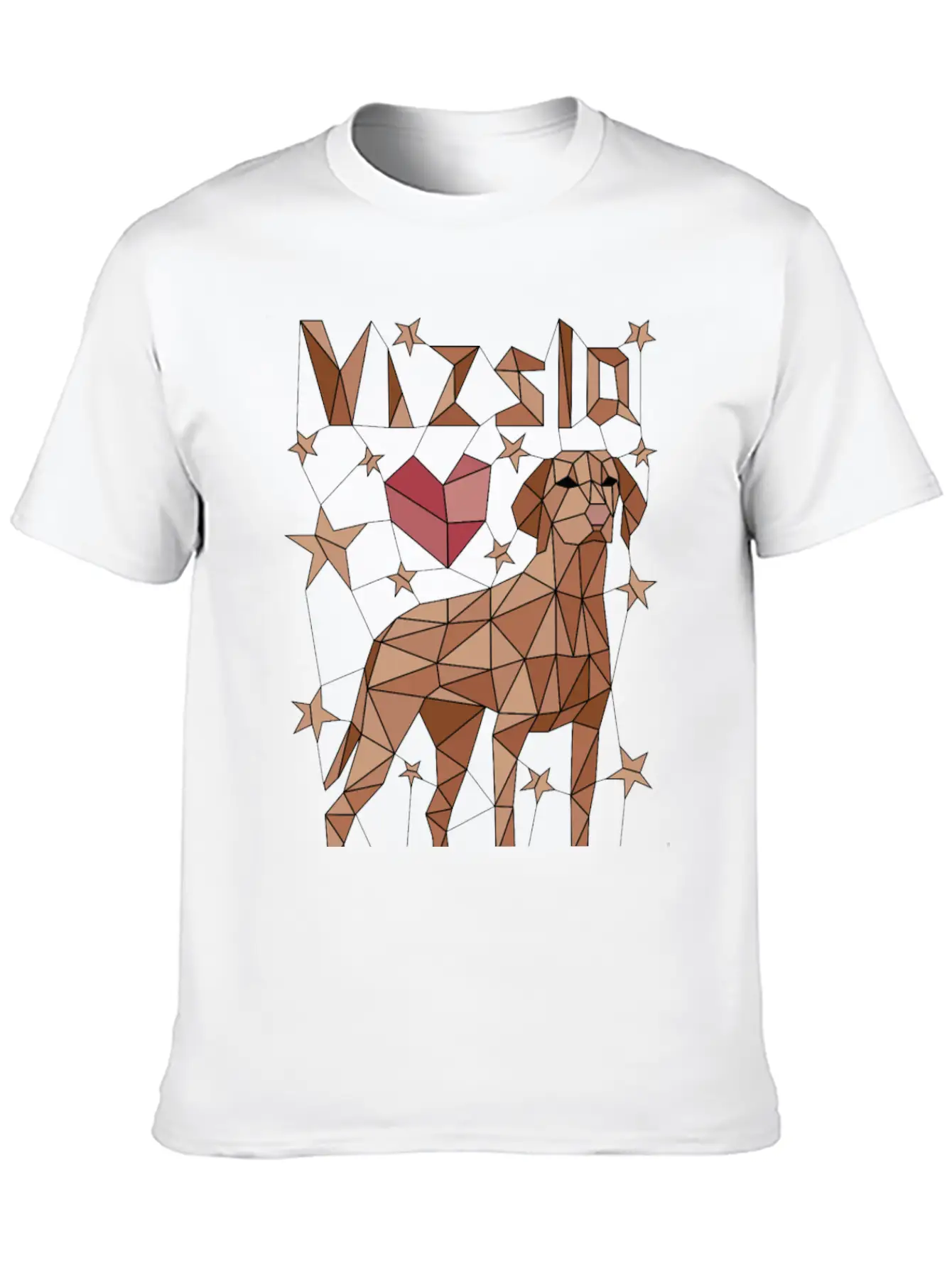 Geometric Vizsla Essential Cotton Tee For Daily Outfits – Unisex Style