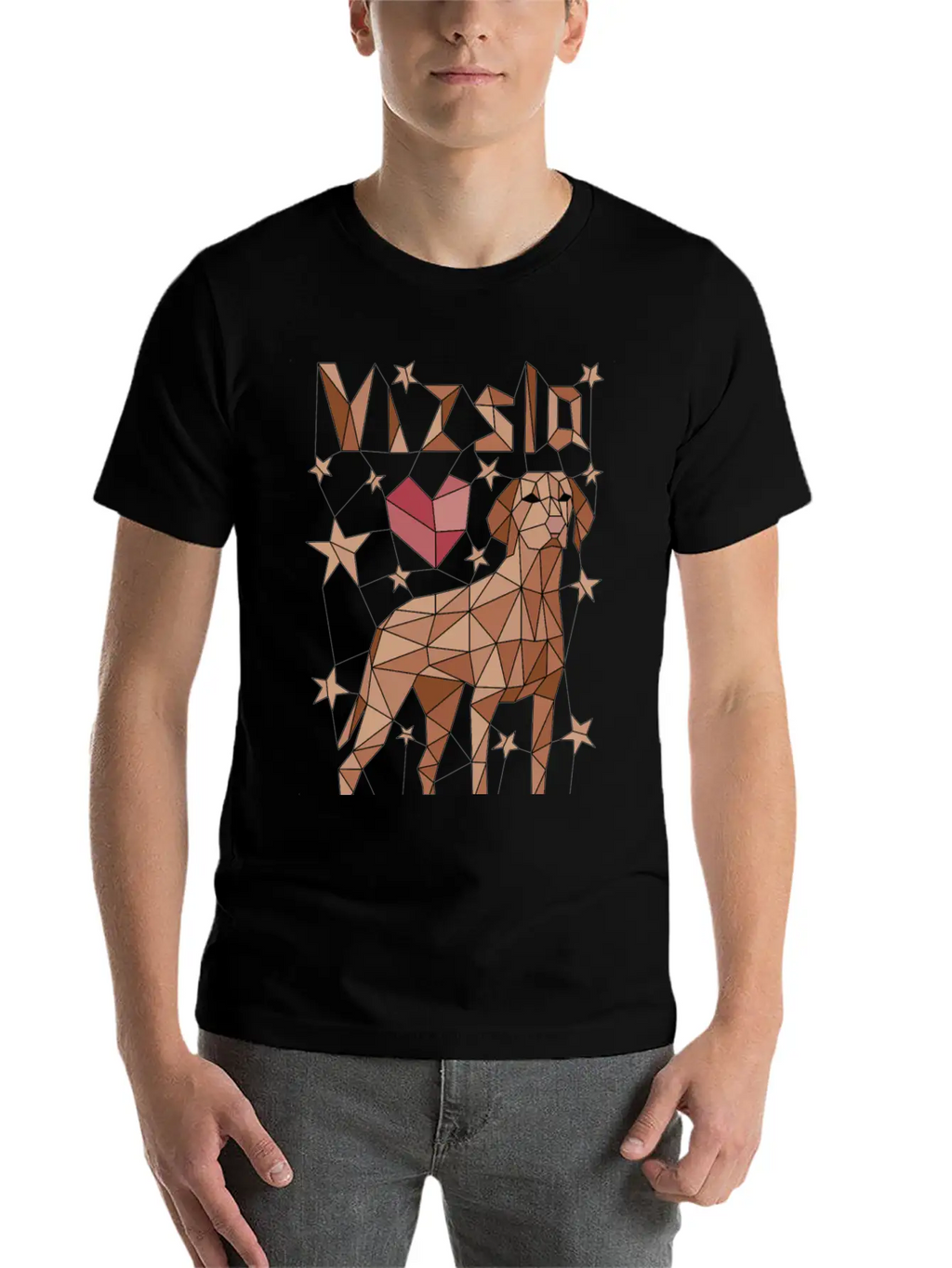 Geometric Vizsla Essential Cotton Tee For Daily Outfits – Unisex Style
