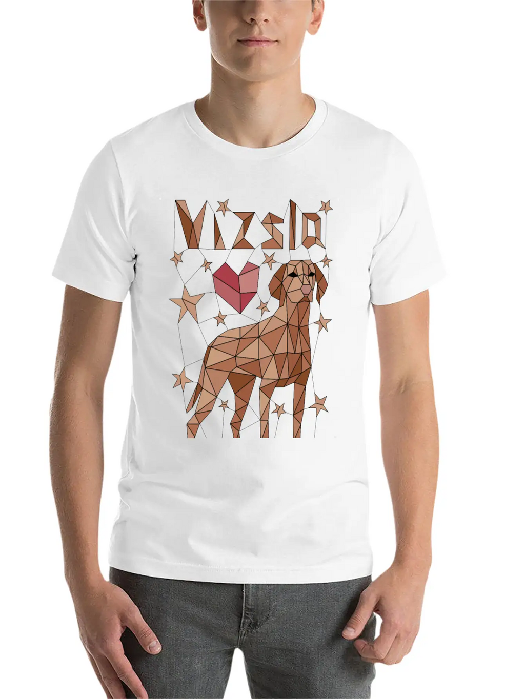 Geometric Vizsla Essential Cotton Tee For Daily Outfits – Unisex Style