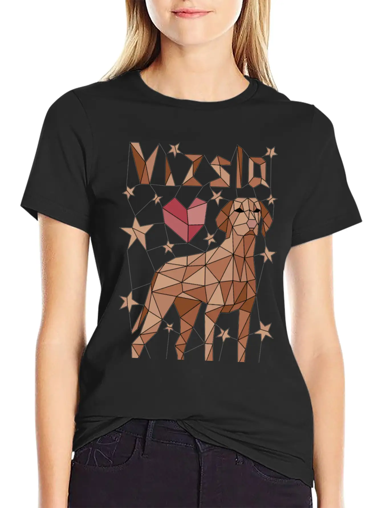 Geometric Vizsla Essential Cotton Tee For Daily Outfits – Unisex Style