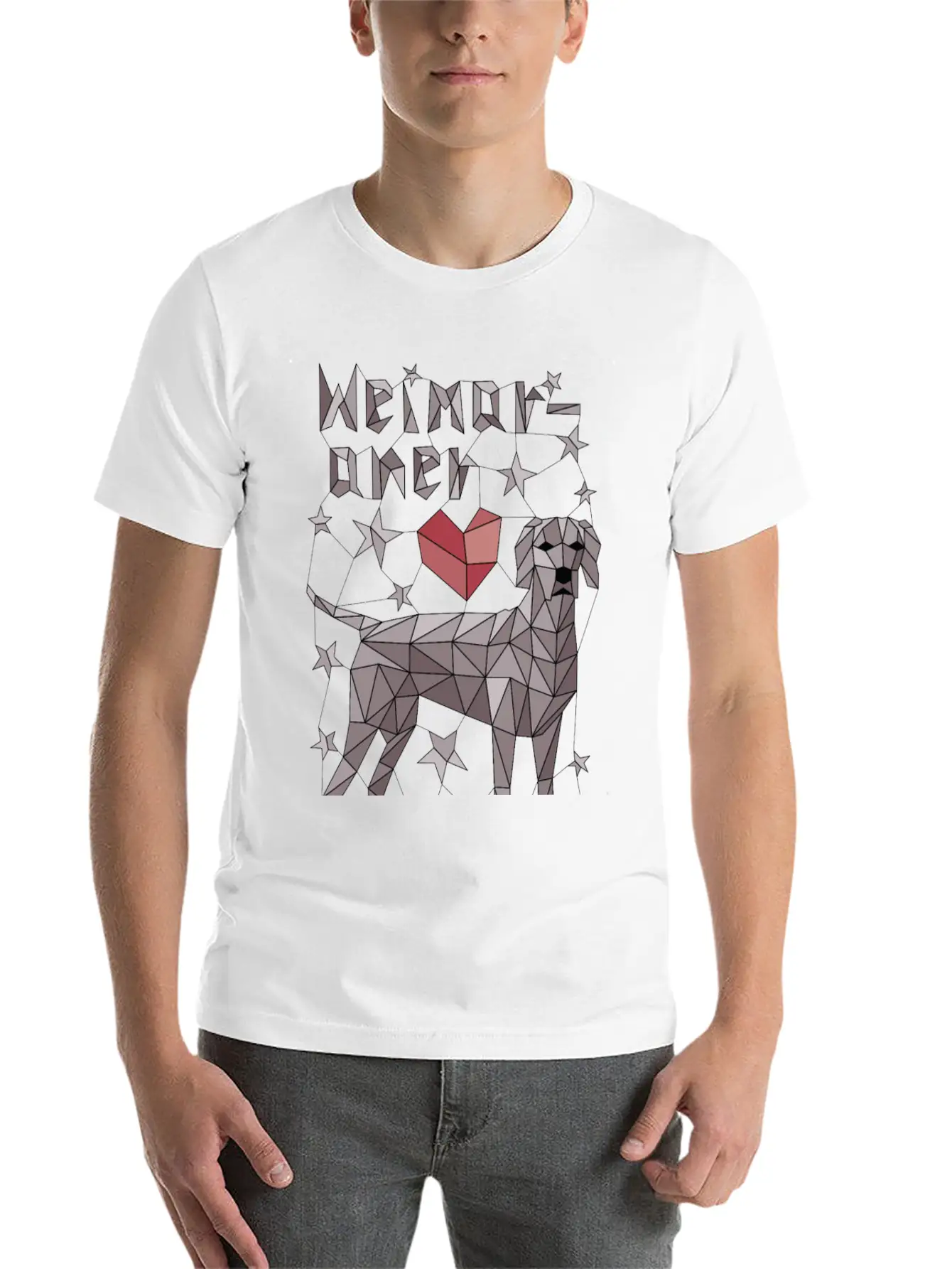 Geometric Weimaraner Breathable Graphic T-Shirt – Perfect For Casual Days