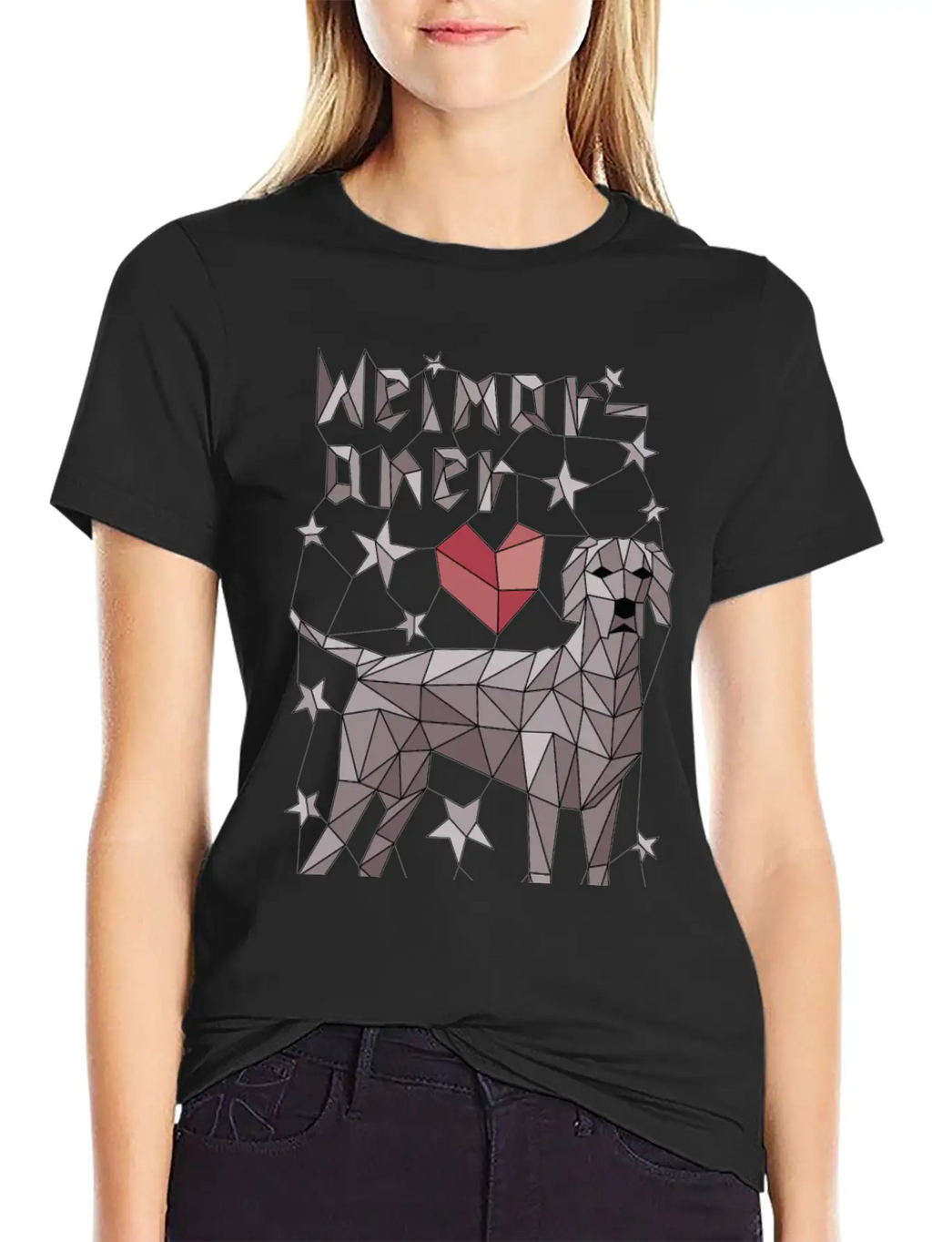 Geometric Weimaraner Breathable Graphic T-Shirt – Perfect For Casual Days