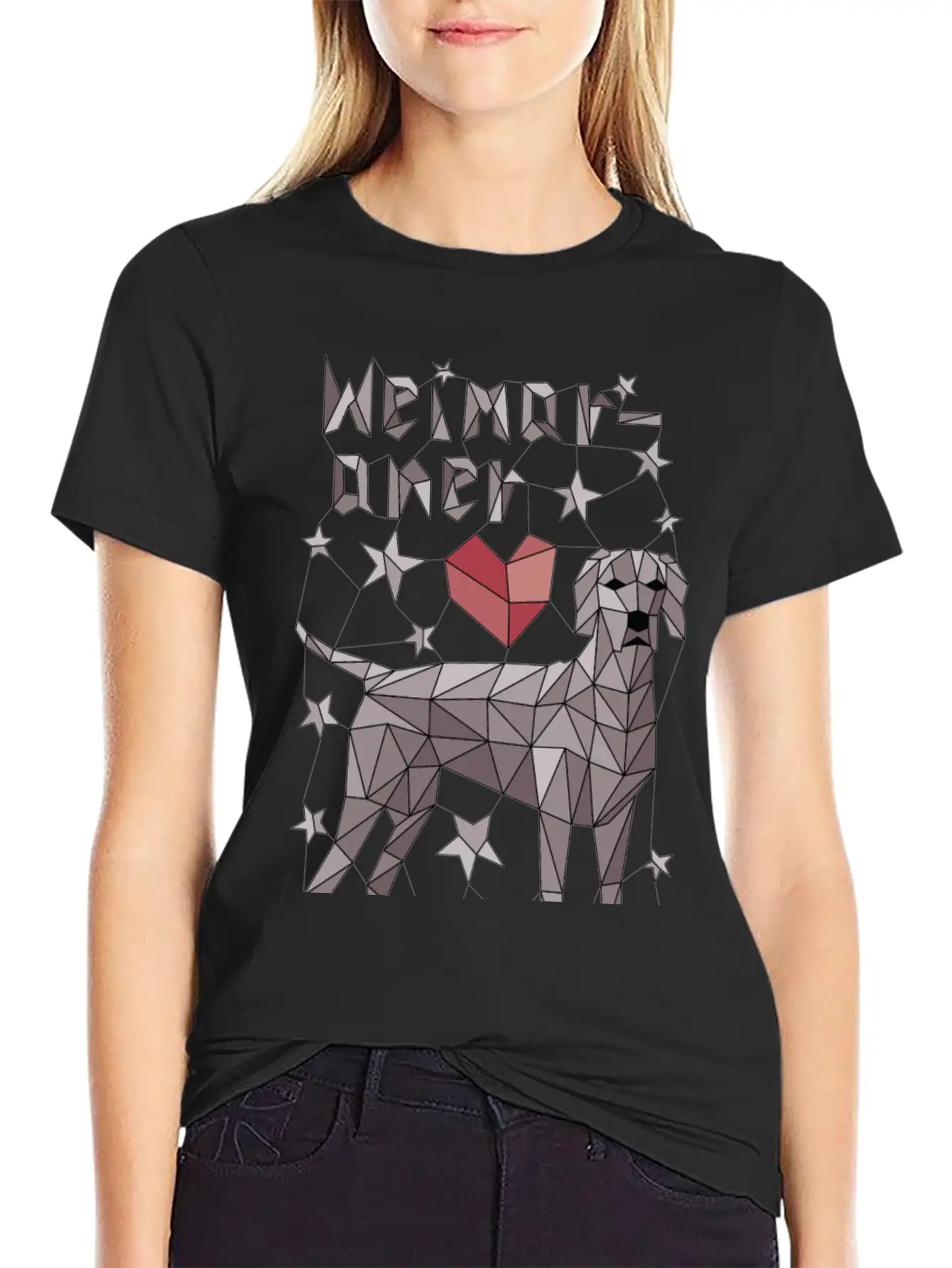 Geometric Weimaraner Breathable Graphic T-Shirt – Perfect For Casual Days