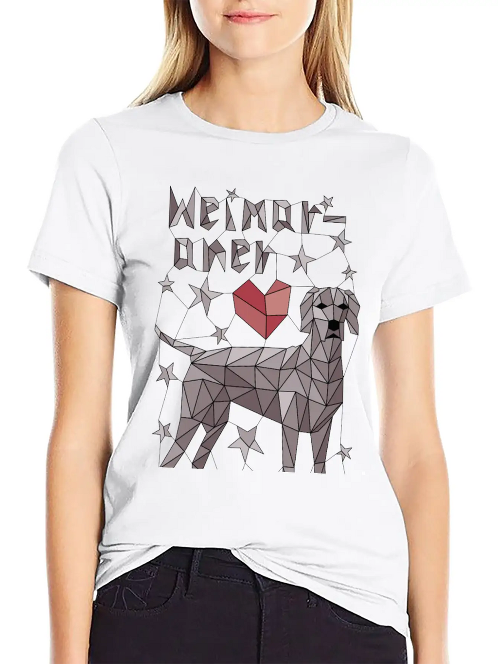 Geometric Weimaraner Breathable Graphic T-Shirt – Perfect For Casual Days