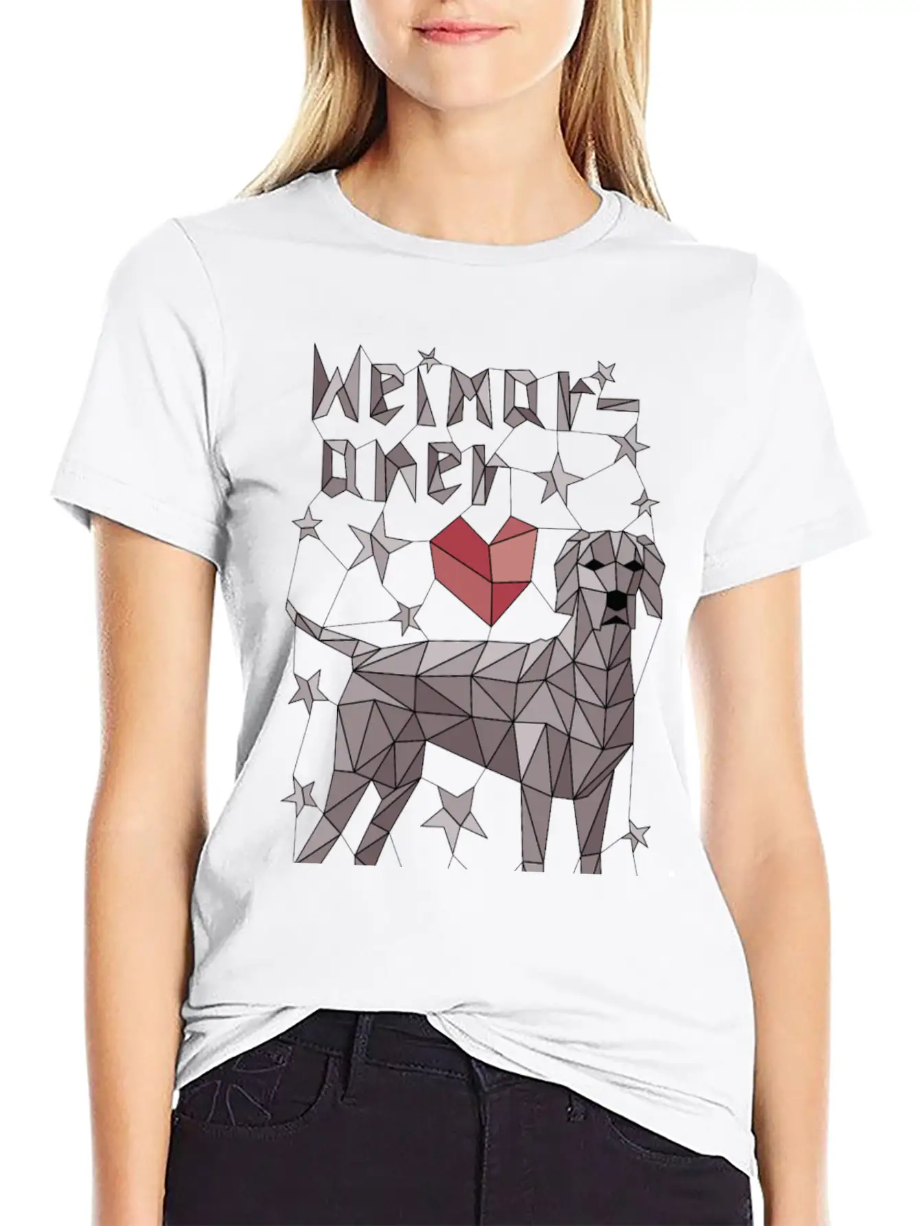 Geometric Weimaraner Breathable Graphic T-Shirt – Perfect For Casual Days