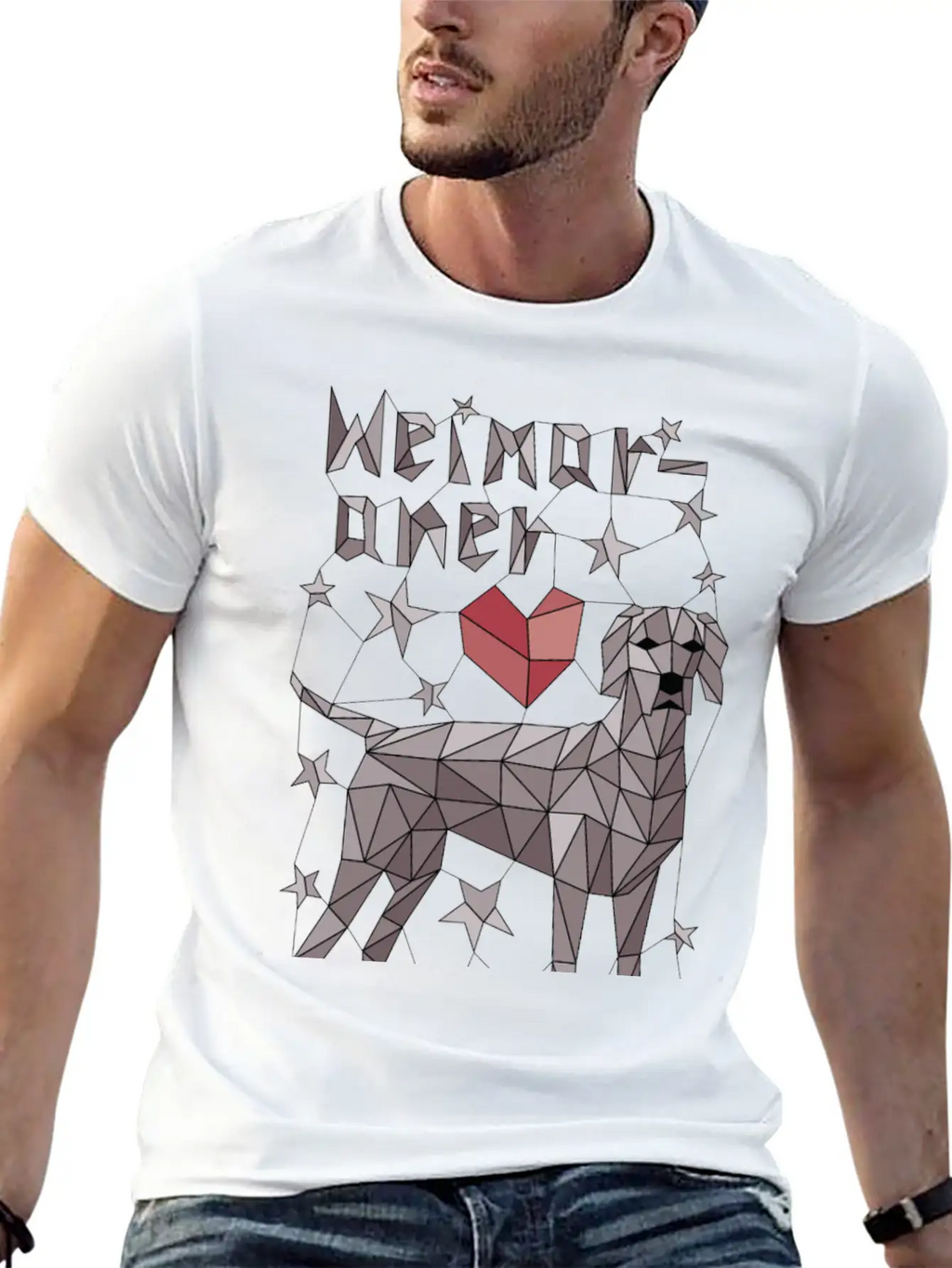 Geometric Weimaraner Breathable Graphic T-Shirt – Perfect For Casual Days