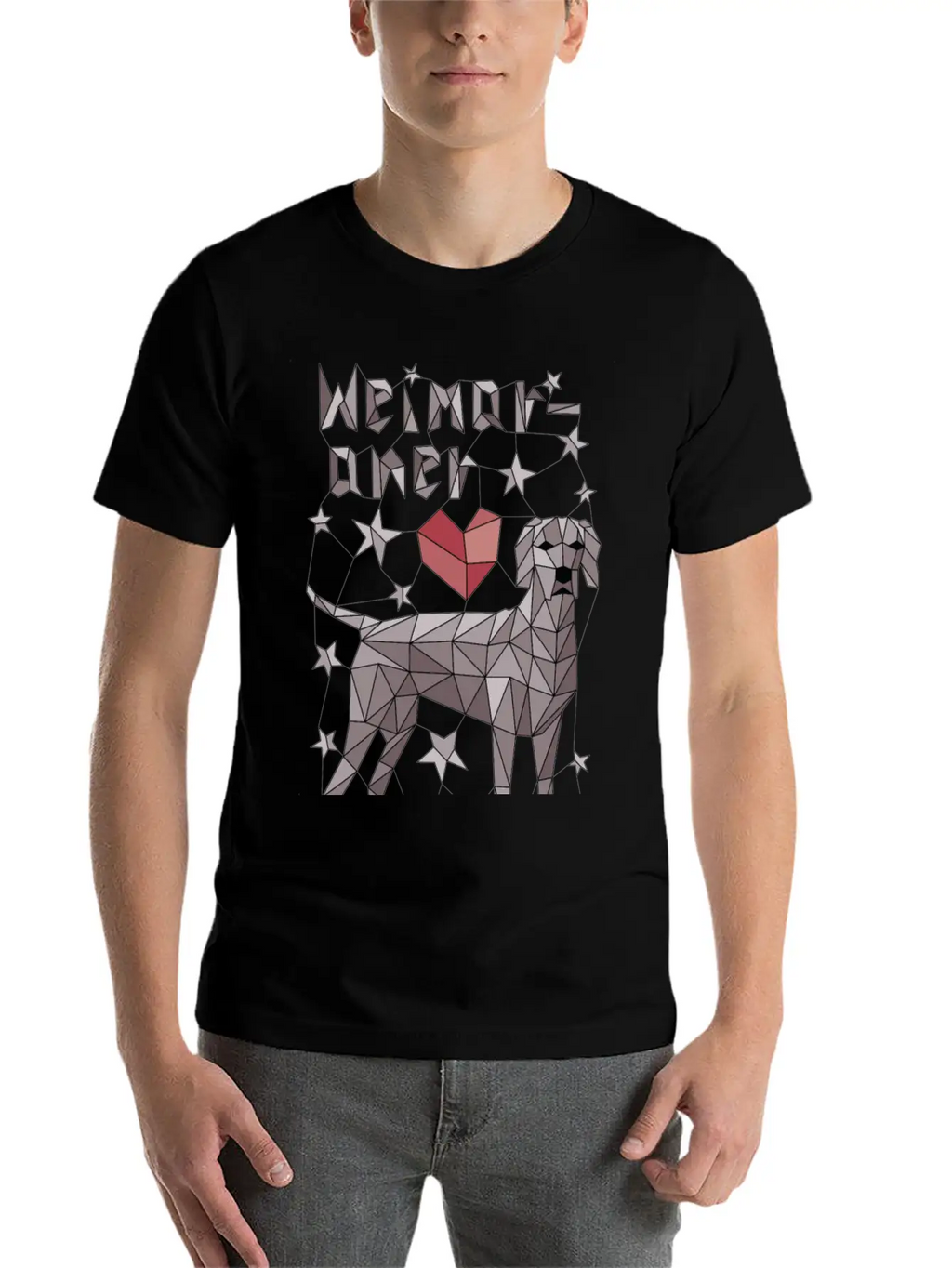 Geometric Weimaraner Breathable Graphic T-Shirt – Perfect For Casual Days