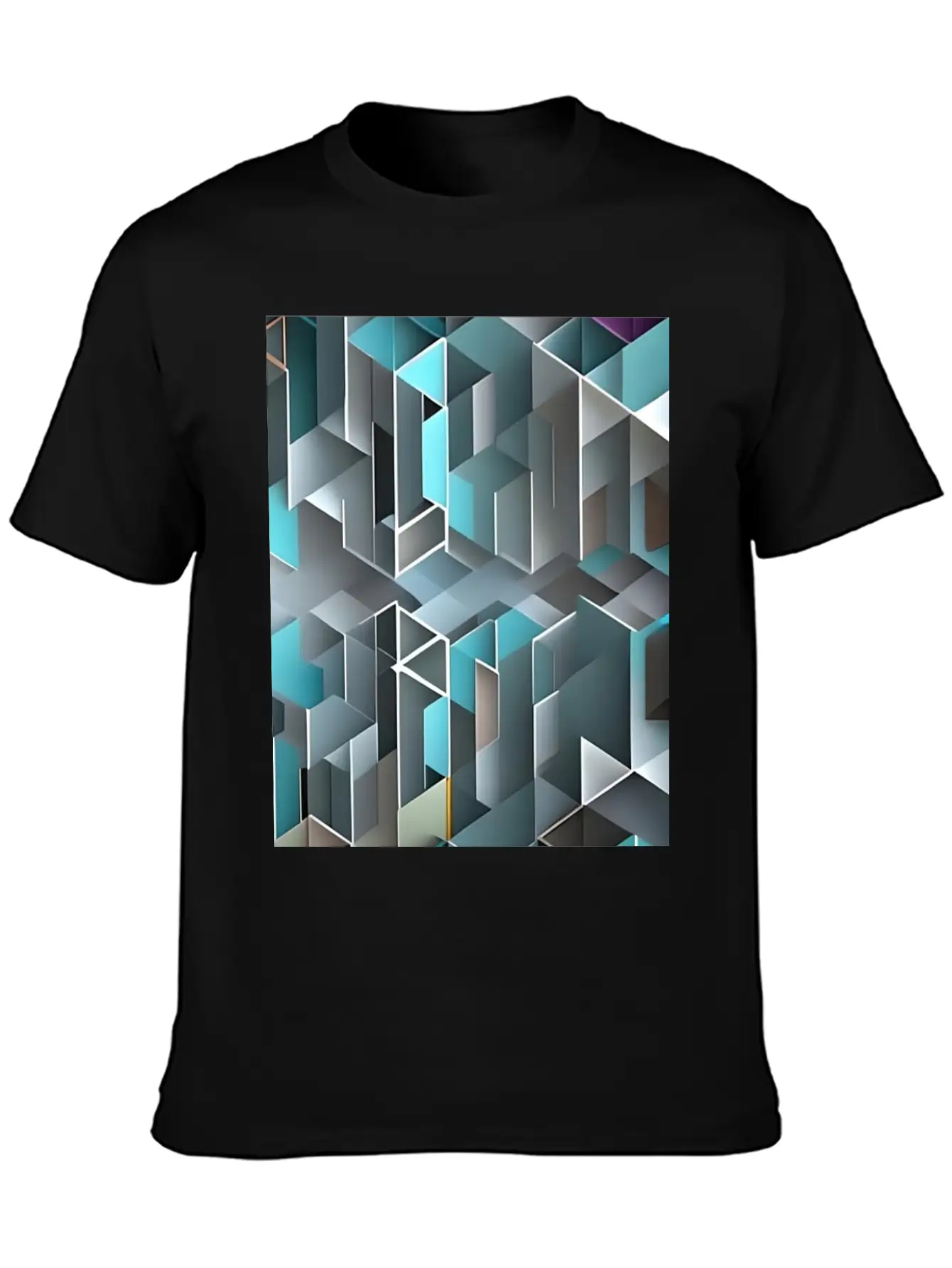 Geometrical Pattern Essential Cotton Tee For Daily Outfits – Unisex Style
