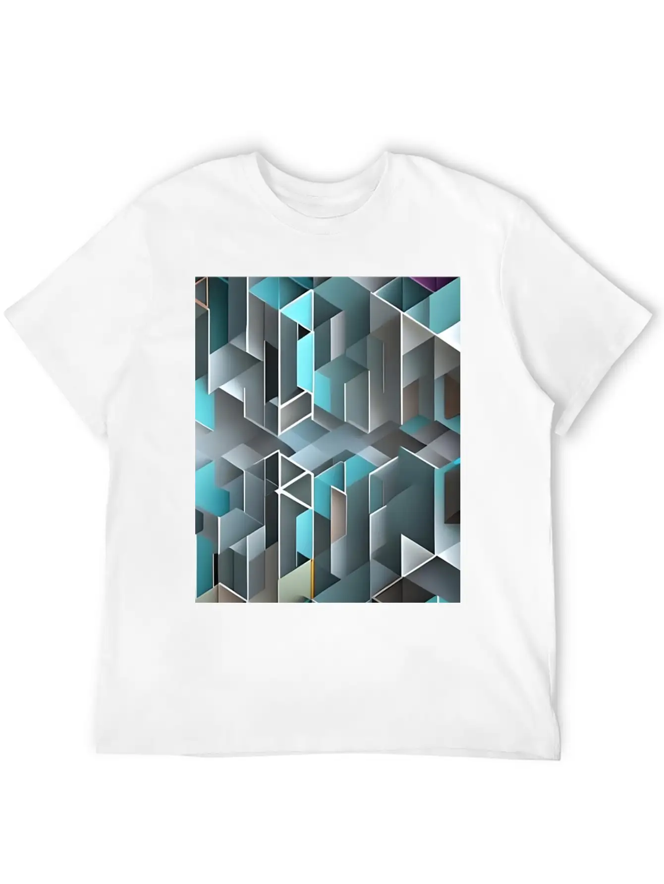 Geometrical Pattern Essential Cotton Tee For Daily Outfits – Unisex Style