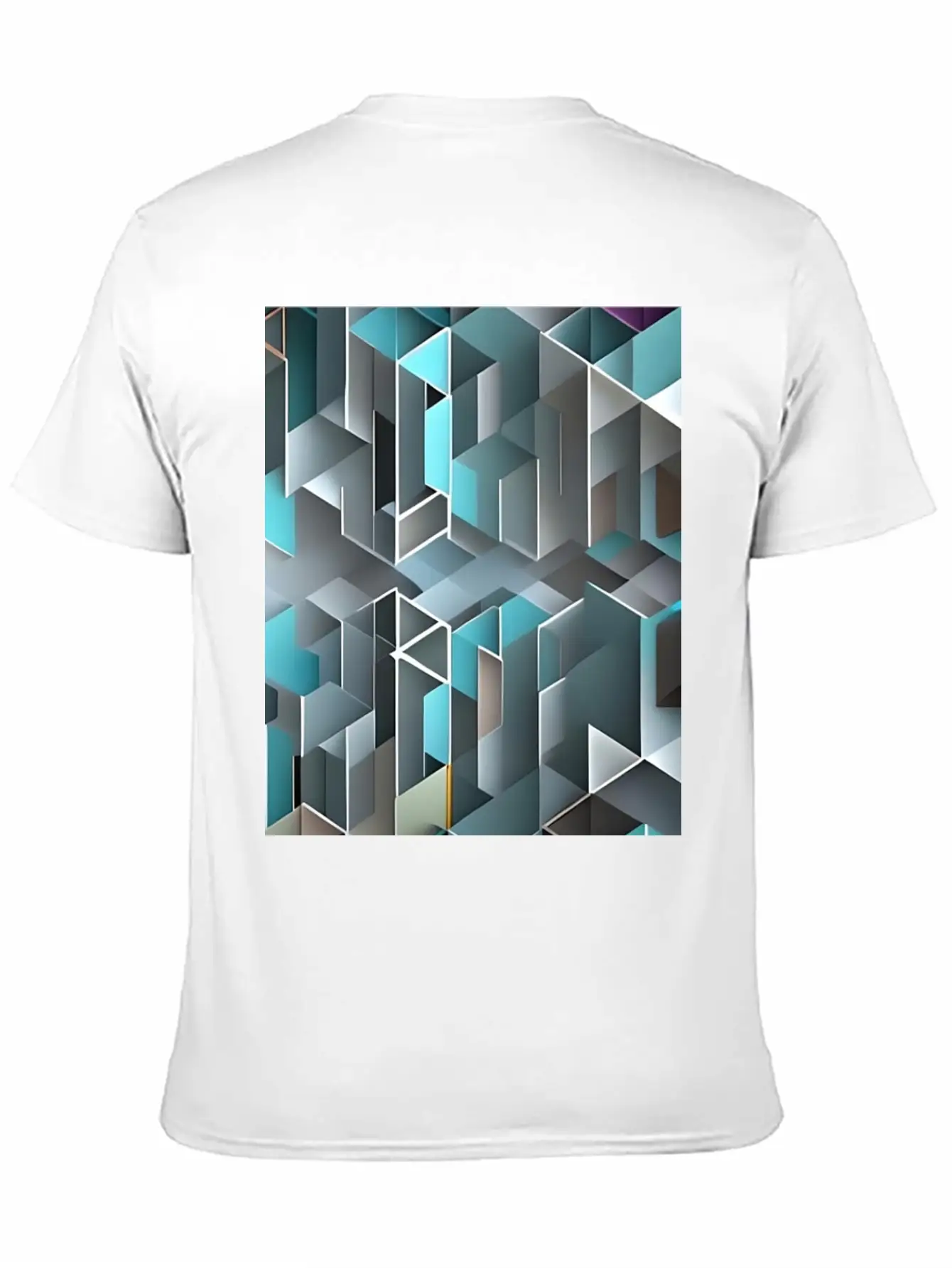 Geometrical Pattern Essential Cotton Tee For Daily Outfits – Unisex Style