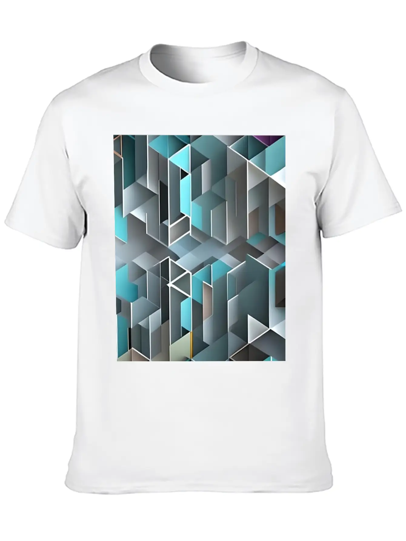 Geometrical Pattern Essential Cotton Tee For Daily Outfits – Unisex Style