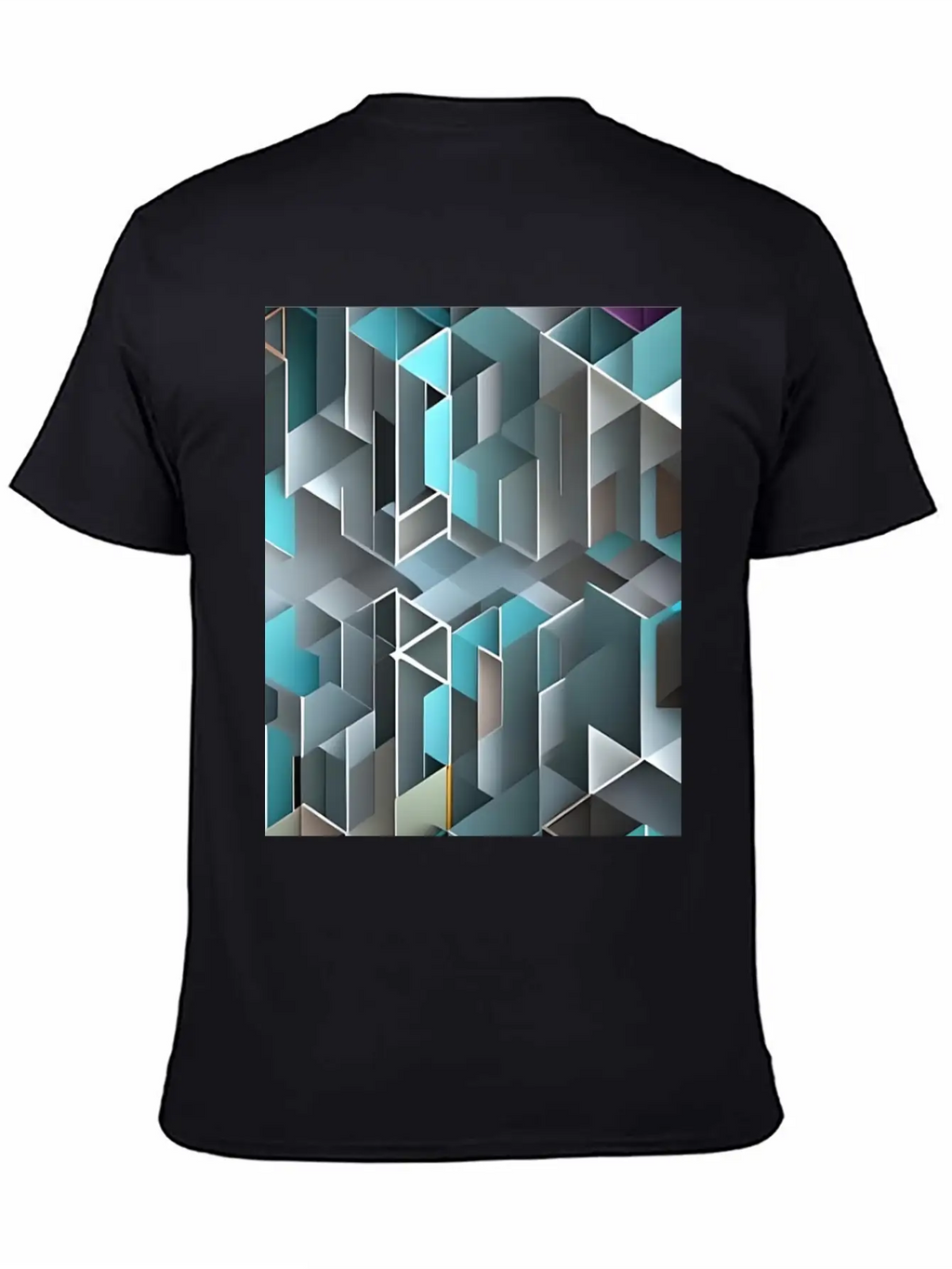 Geometrical Pattern Essential Cotton Tee For Daily Outfits – Unisex Style