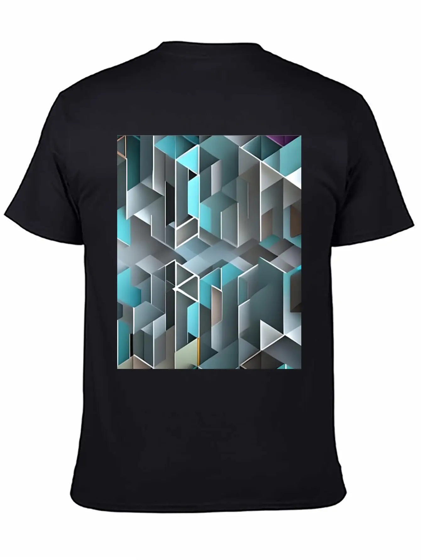 Geometrical Pattern Essential Cotton Tee For Daily Outfits – Unisex Style