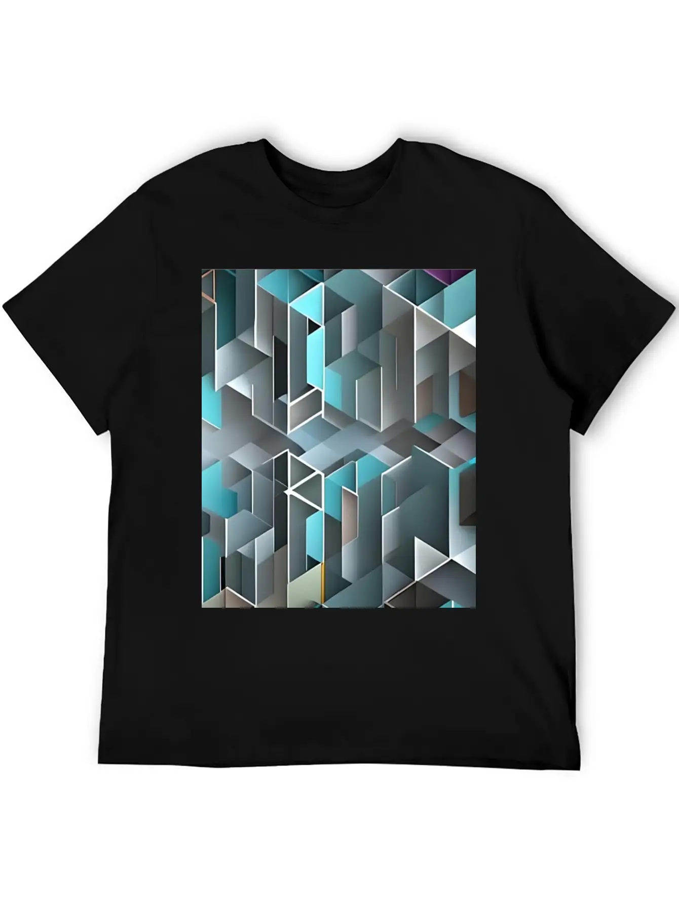 Geometrical Pattern Essential Cotton Tee For Daily Outfits – Unisex Style