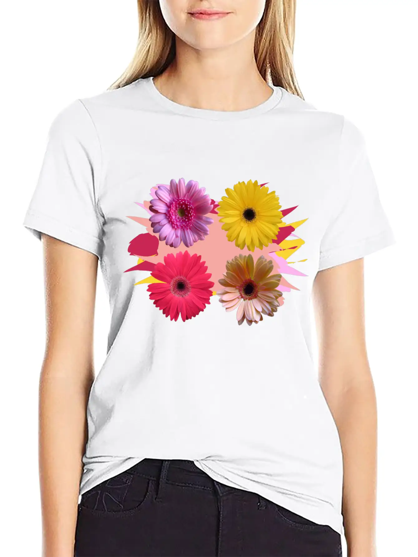 Gerbera Flowers, Daisies, Gerberas, Daisy, Bloom Stylish Everyday T-Shirt – Unisex Basic Cotton Tee