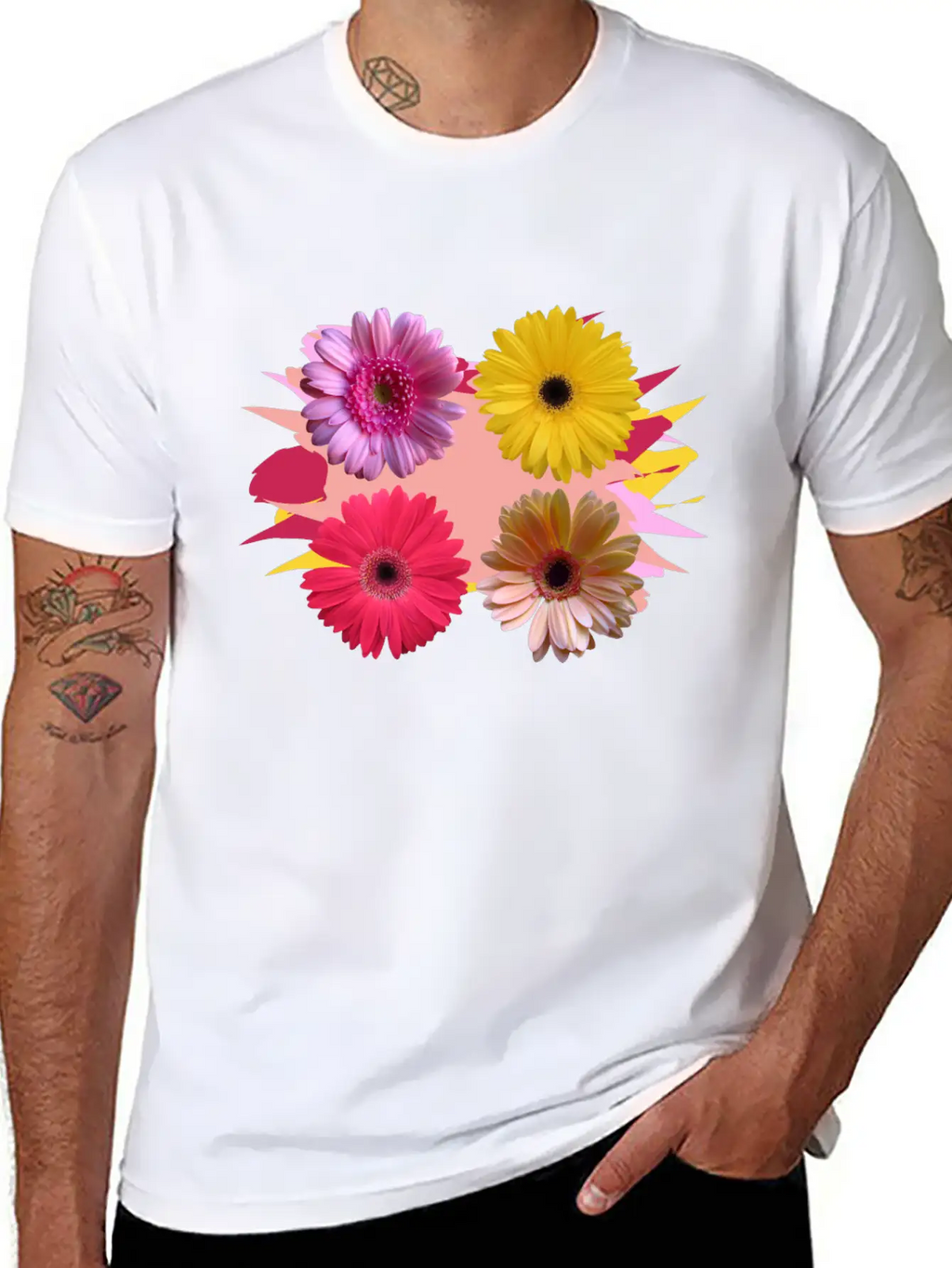 Gerbera Flowers, Daisies, Gerberas, Daisy, Bloom Stylish Everyday T-Shirt – Unisex Basic Cotton Tee